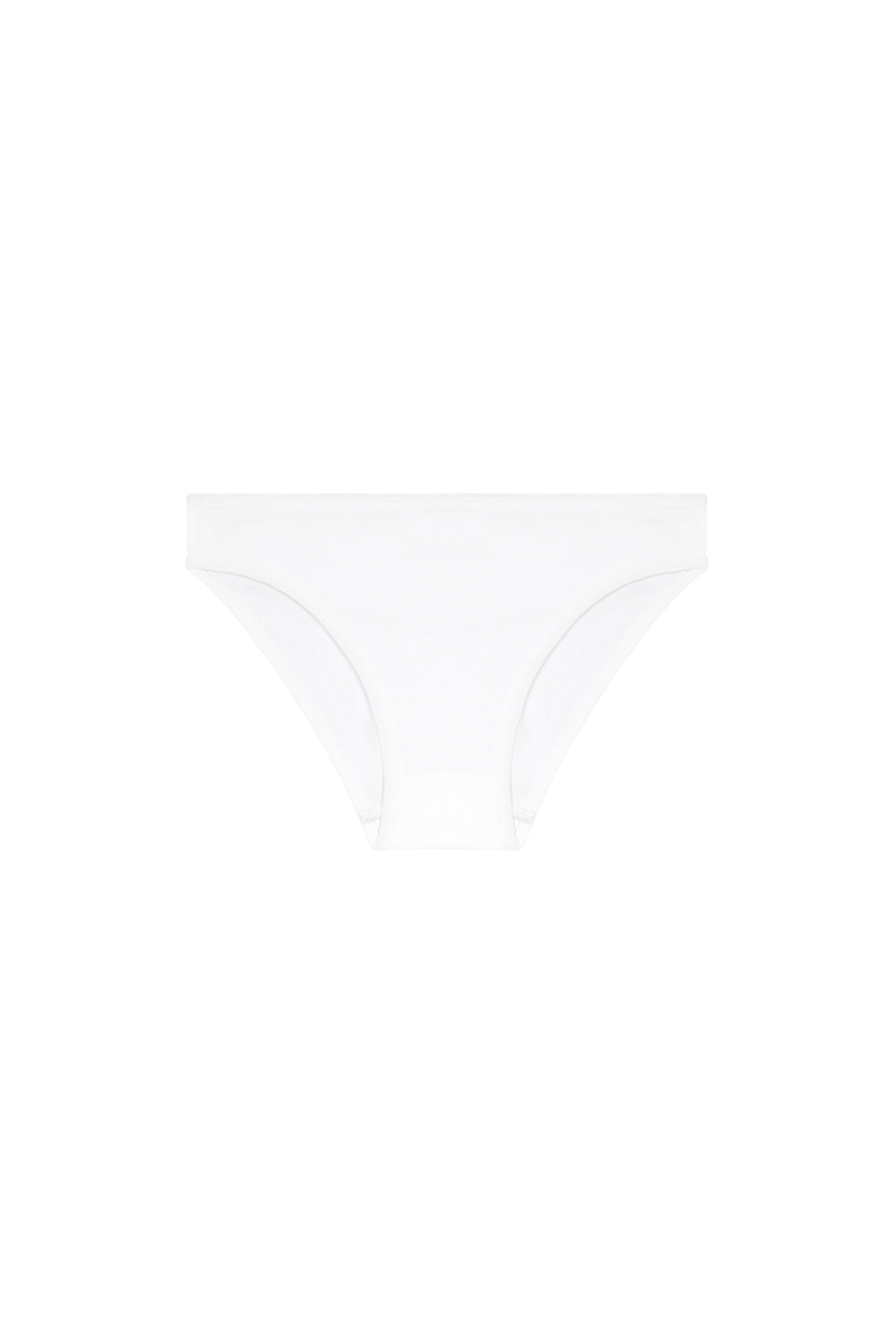 Diesel - UFPN-D-OVAL-HIGH-WAISTED-BRIEF, Braguitas en canalé con placa Oval D Mujer in Blanco - 2