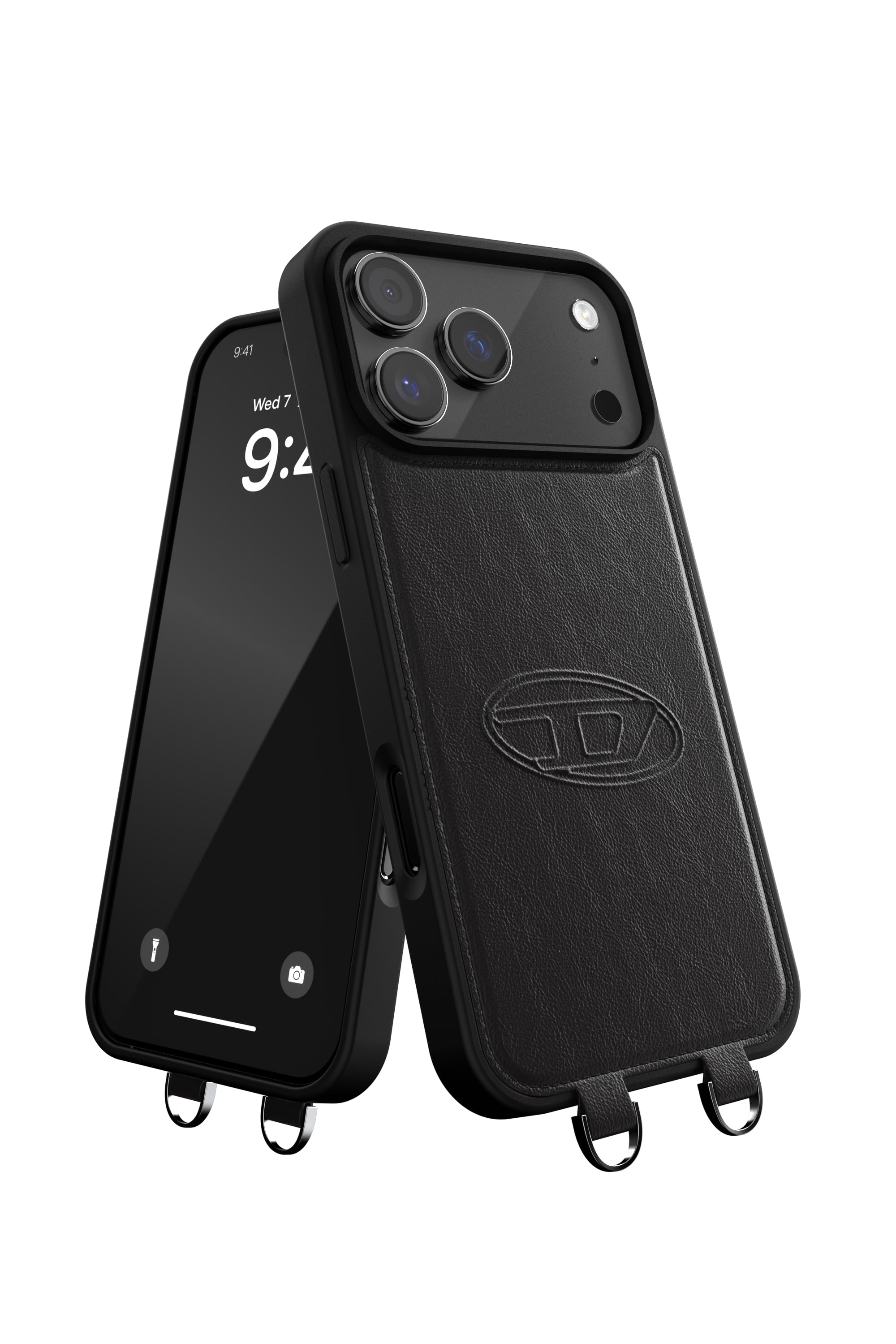 Diesel - 60663 MOULDED CASE, Funda Oval D con correa de mu&ntilde;eca y MagSafe para iPhone 17 Pro Max Unisex in Negro - 4