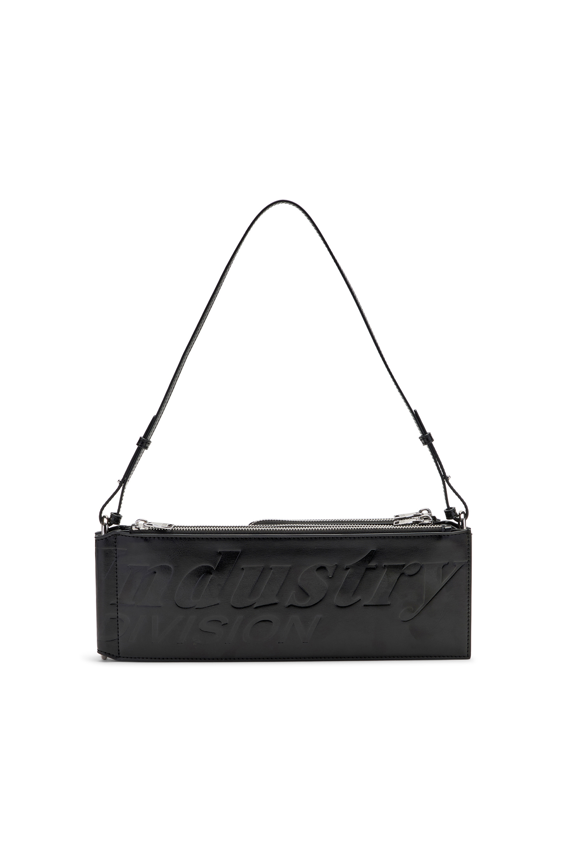 Diesel - FLAG-D SHOULDER BAG X, Flag-D-Bandolera modular con logo en relieve y lavado oscuro Unisex in Negro - 2