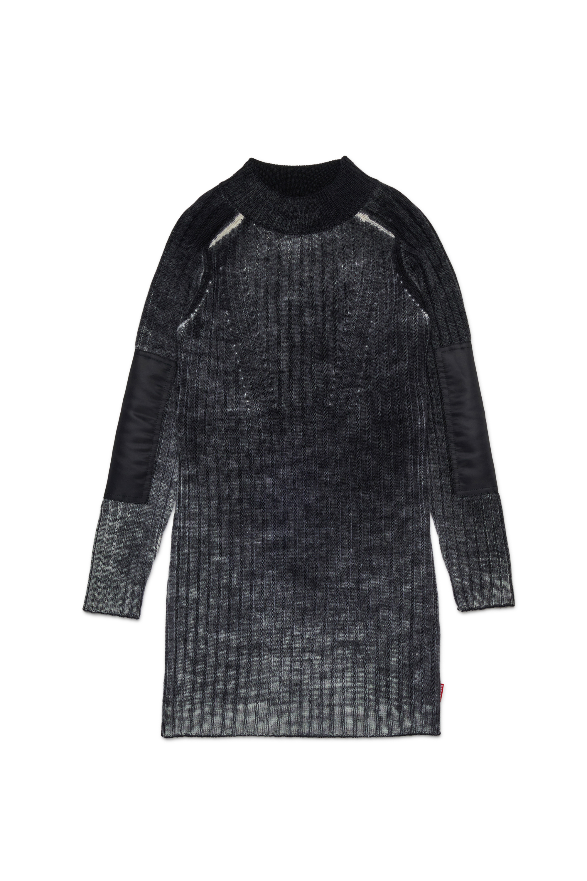 Diesel - DMARTISTA, Vestido de lana con parches de nylon Mujer in Negro - 1