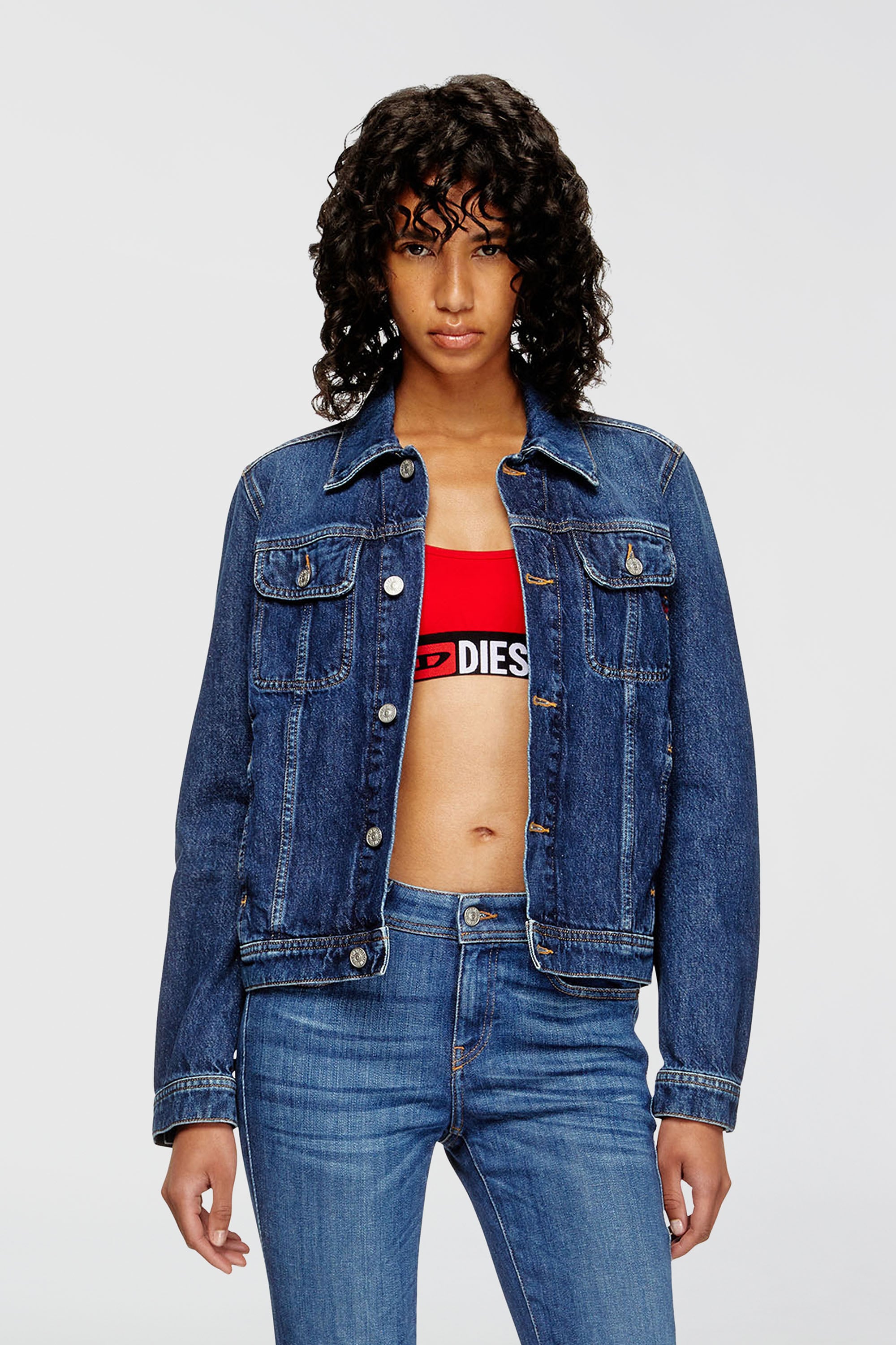 Diesel - UFSB-ORIBA, Bralette con banda con logotipo Mujer in Rojo - 1
