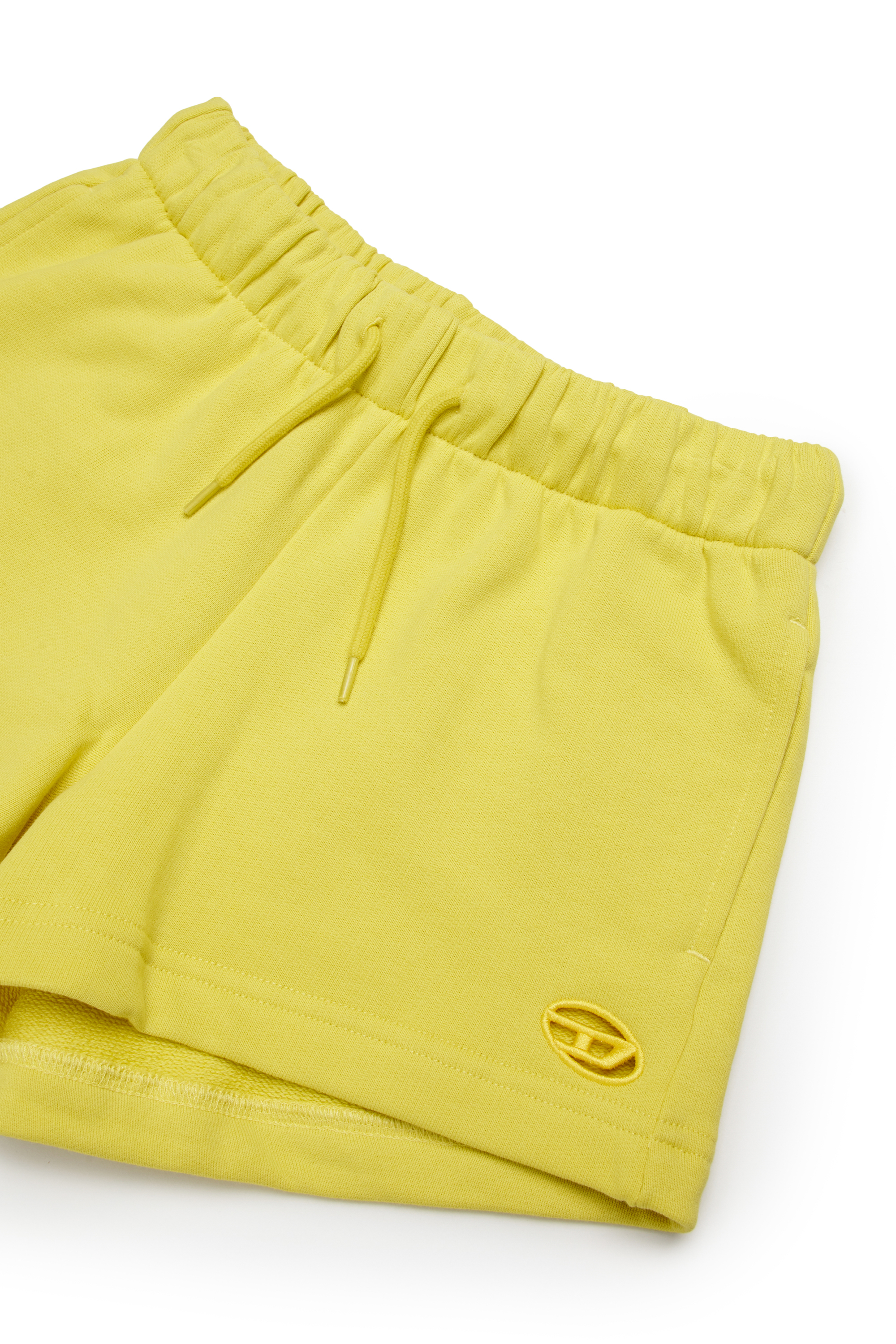 Diesel - PAGL, Woman's Sweat shorts with cut-out Oval D logo in Yellow - 3
