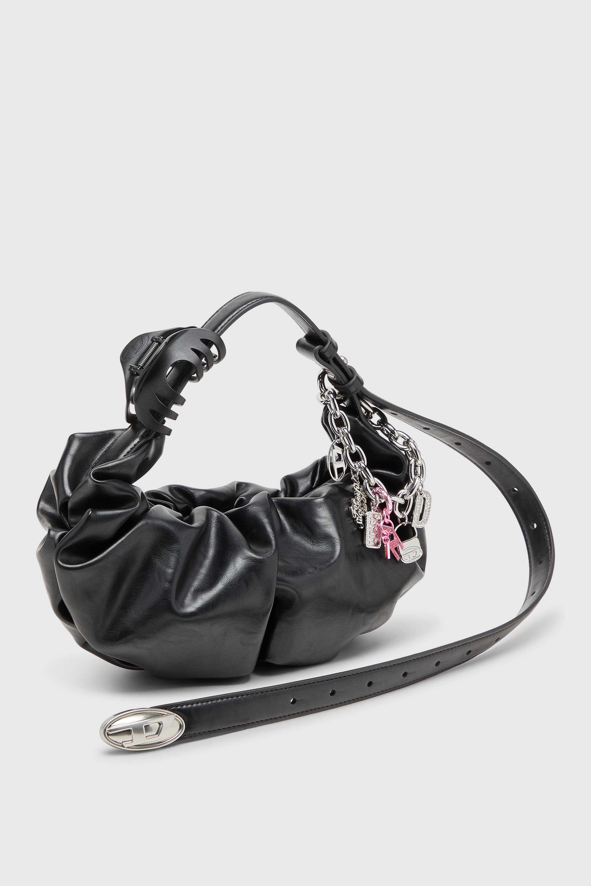 Diesel - CHARM-D, Charm met&aacute;lico con colgante D de strass Unisex in Rosa - 2
