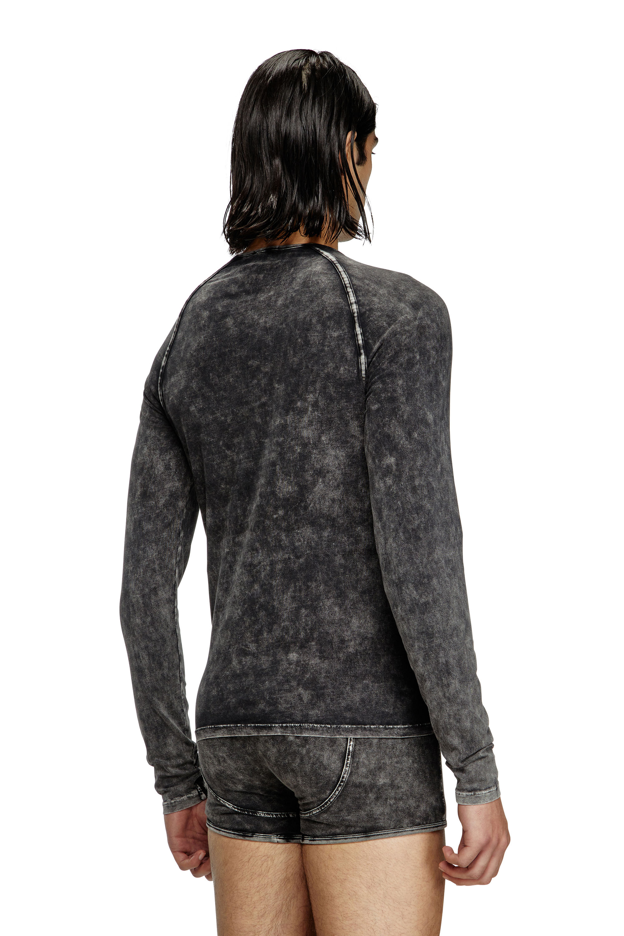 Diesel - EFREM-DNM, Camiseta de manga larga efecto denim Hombre in Negro - 4