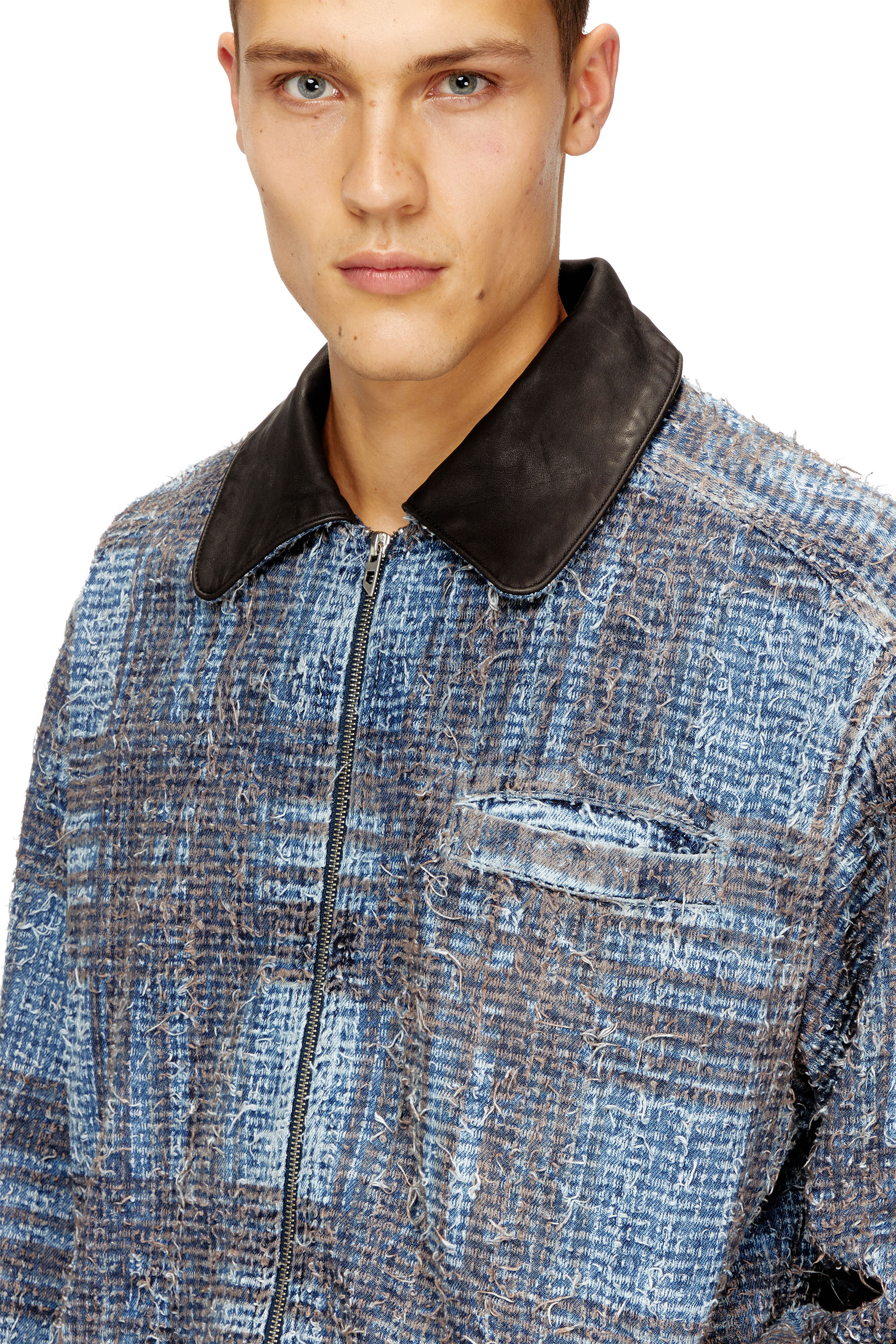 Diesel - D-IVAR-S1, Chaqueta en denim bouclé gráfico Hombre in ToBeDefined - 4