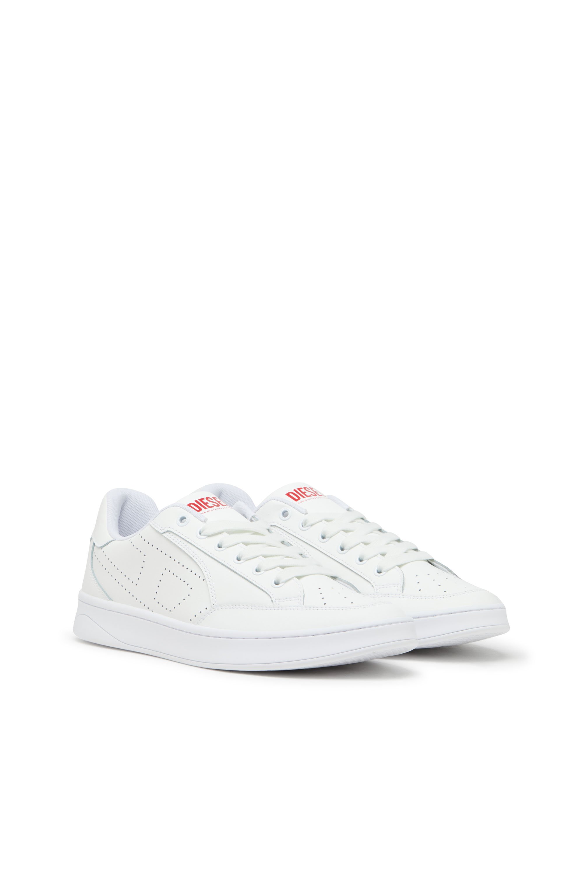 Diesel - S-DAKOTA LOW W, Deportivas de cuero con logotipo perforado Mujer in Blanco - 2