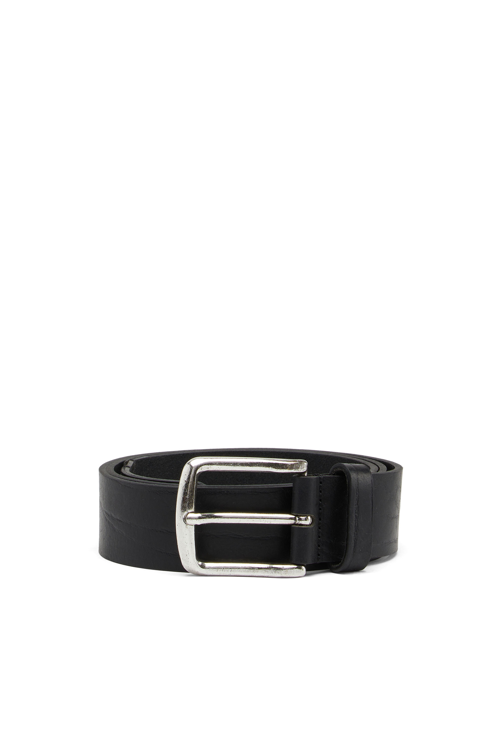 Diesel - B-LINE, Cinturón 3.9 cm en piel tratada con logotipo de Diesel Hombre in Negro - 1