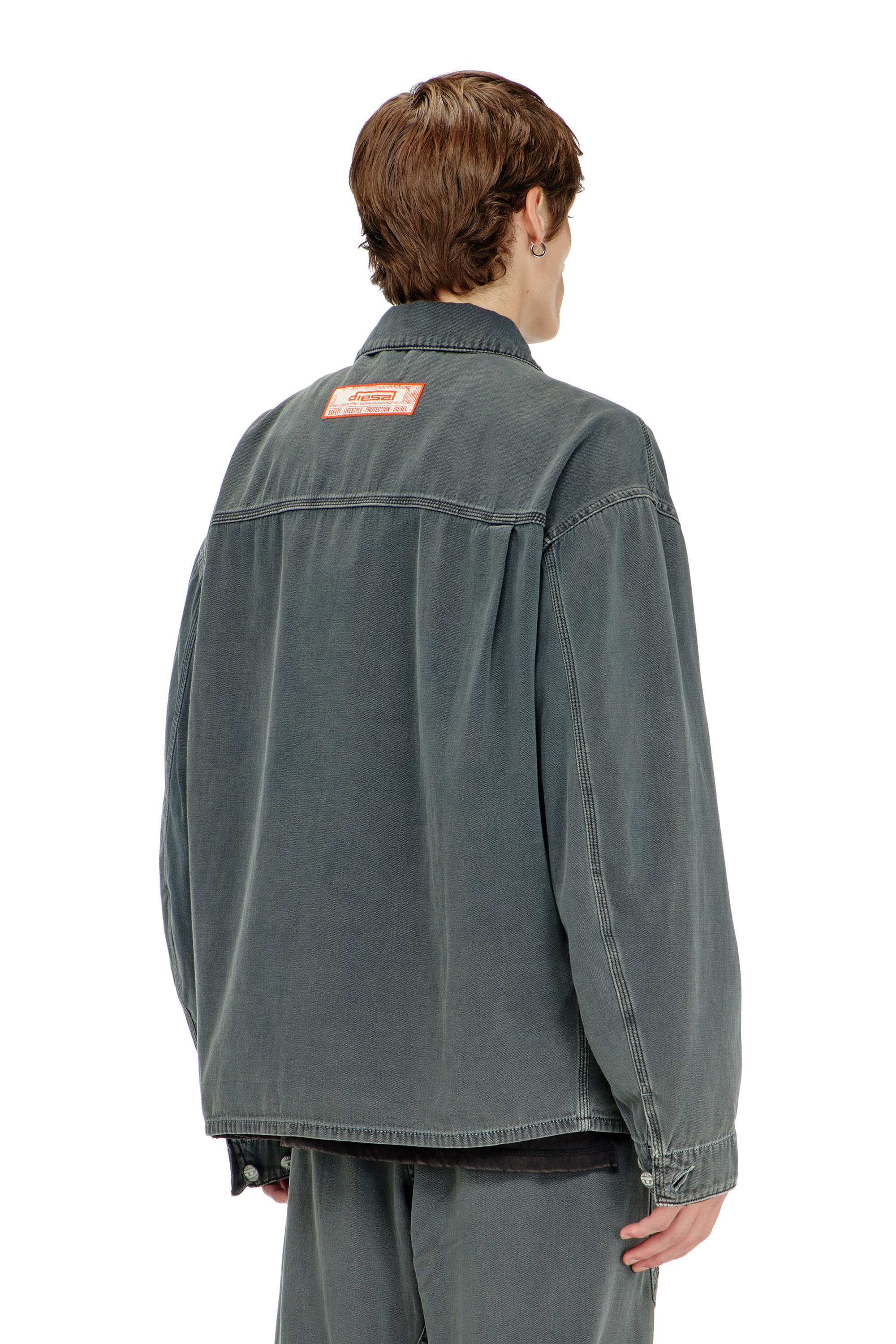 Diesel - D-STACK-U, Unisex's Utility-style jacket in coloured denim in Grey - 4