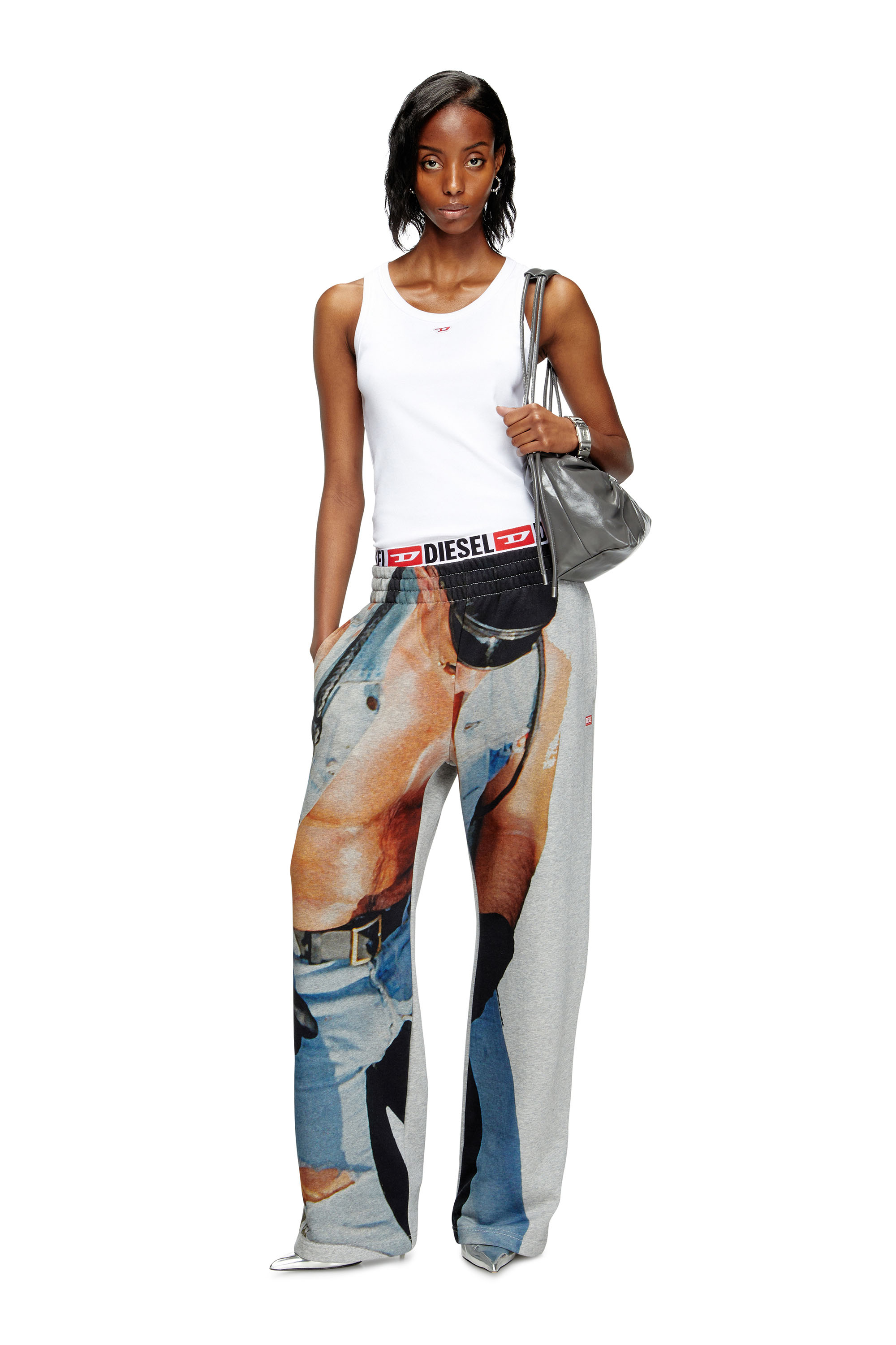 Diesel - PR-P-MARTAINS-TOM25, Pantalones deportivos con estampado gráfico Unisex in Gris - 6