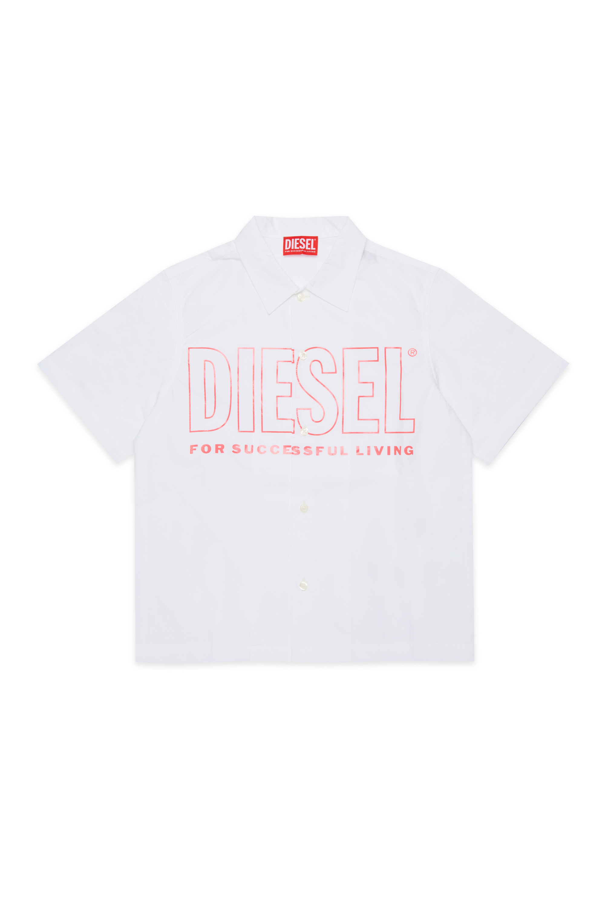 Diesel - MCDRID, Camisa de algod&oacute;n con mangas cortas Hombre in Blanco - 1