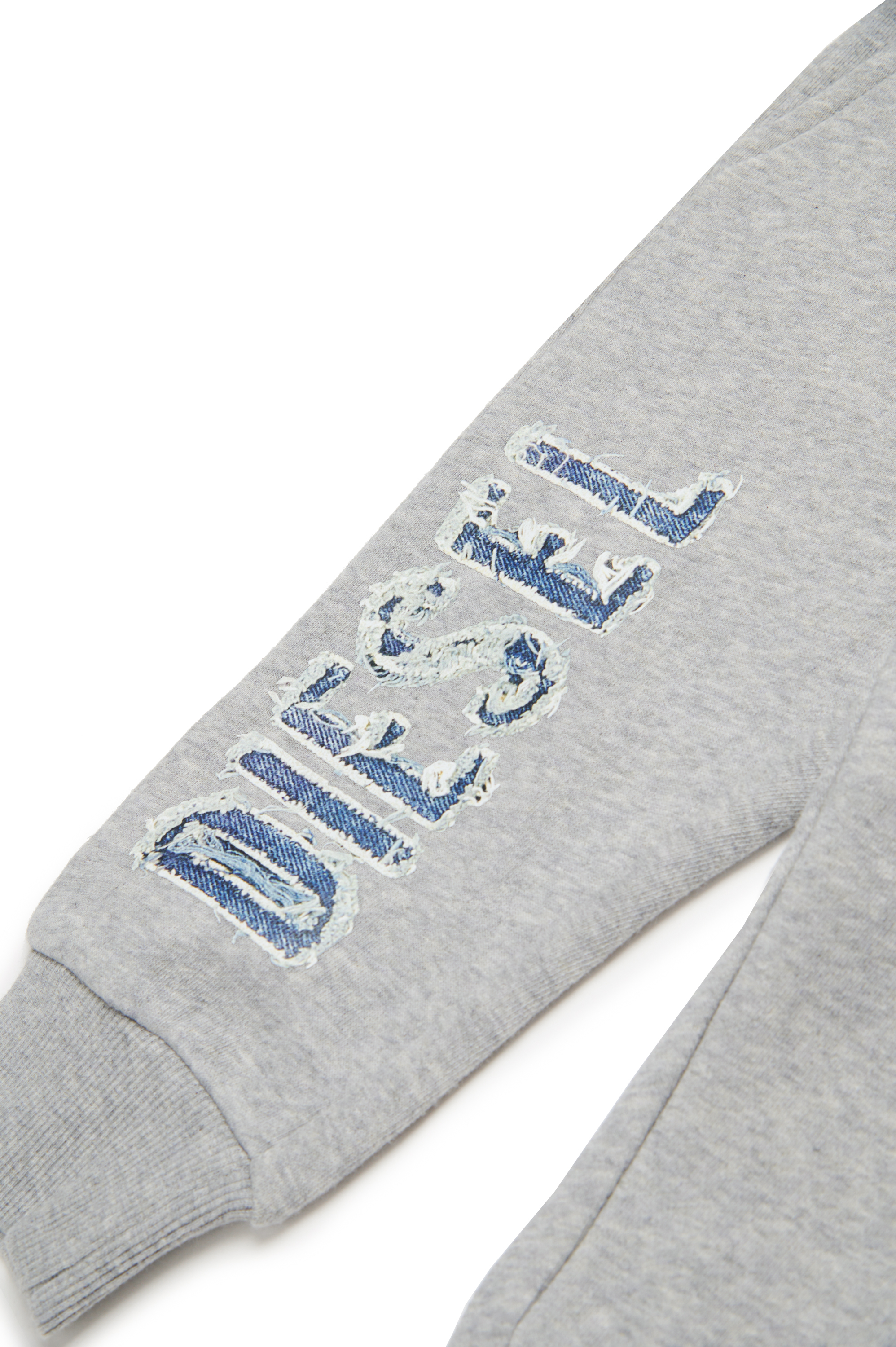 Diesel - PGIBBIB, Pantalones deportivos con logotipo de denim deshilachado Hombre in Gris - 4