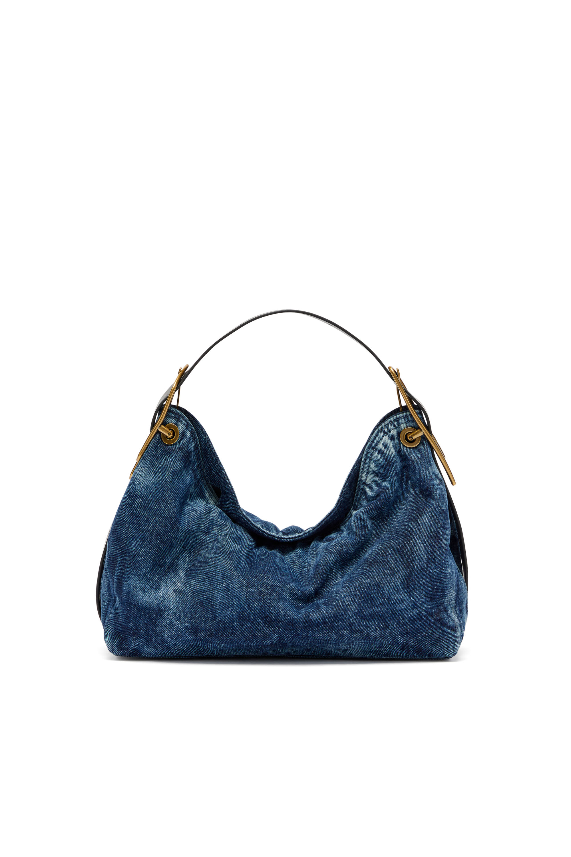 Diesel - D-LINE SHOULDER, D-Line-Bolso de hombro en deim Mujer in Azul marino - 2