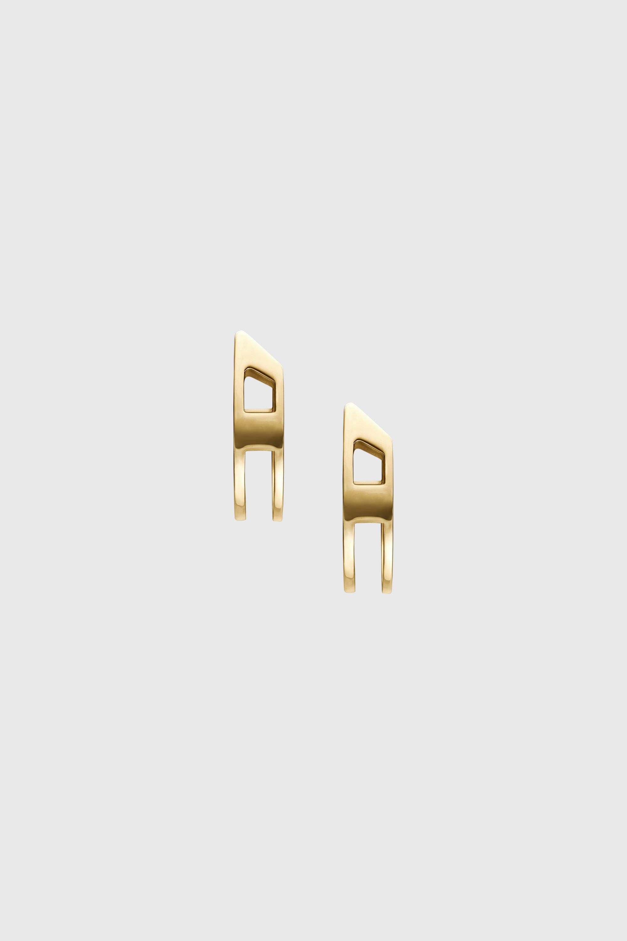 Diesel - DX1671710 JEWELLERY, Pendientes de aro de acero inoxidable con ba&ntilde;o dorado Unisex in Dorado - 2