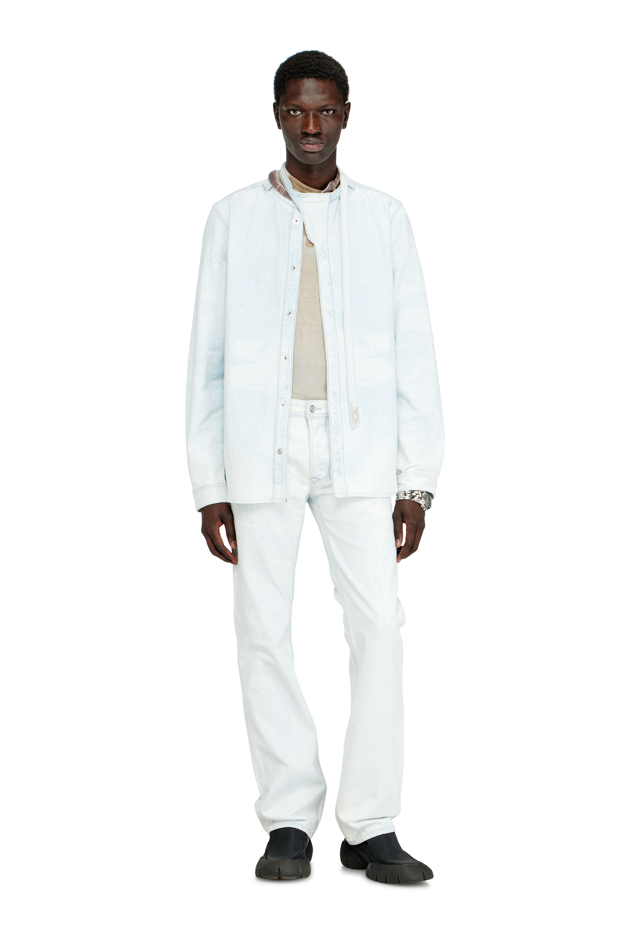 Diesel - D-TYLLAR-FSI, Camisa de denim satinado azul hielo Hombre in Azul marino - 1