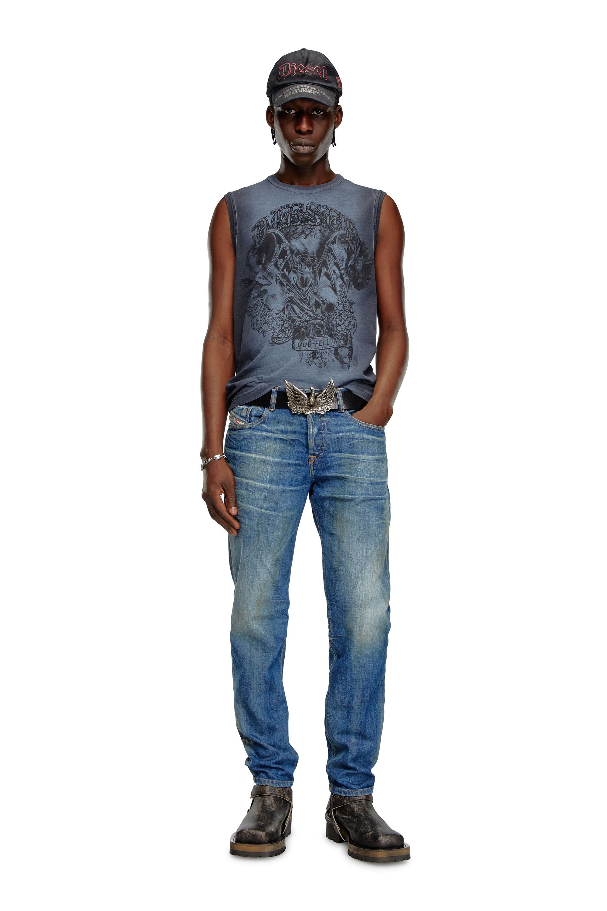 Diesel - Tapered Jeans 2023 D-Finitive 09J66, Azul medio - Image 4