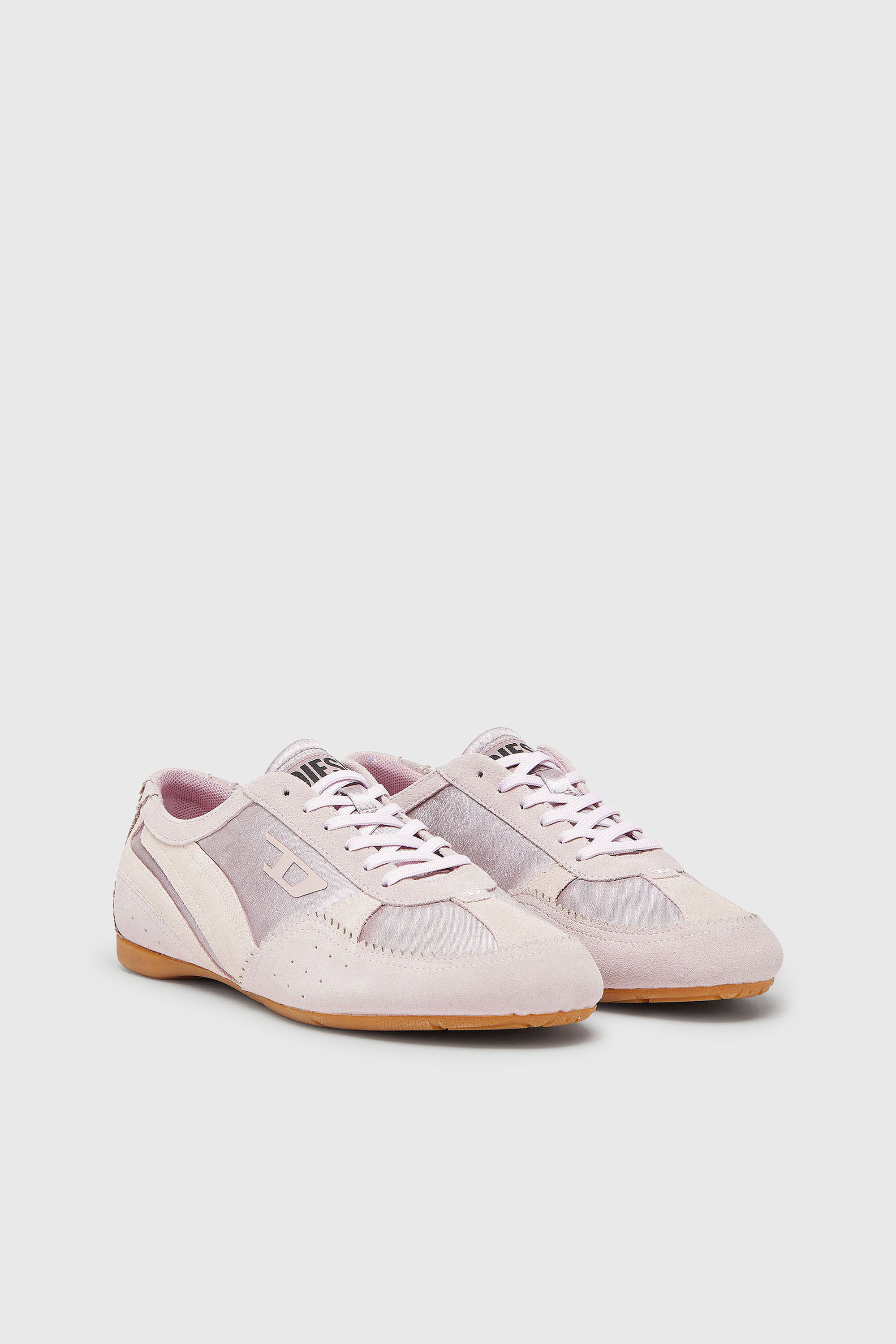 Diesel - D-MILE LOW II W, D-Mile- Zapatillas con superposiciones de ante Mujer in Rosa - 2
