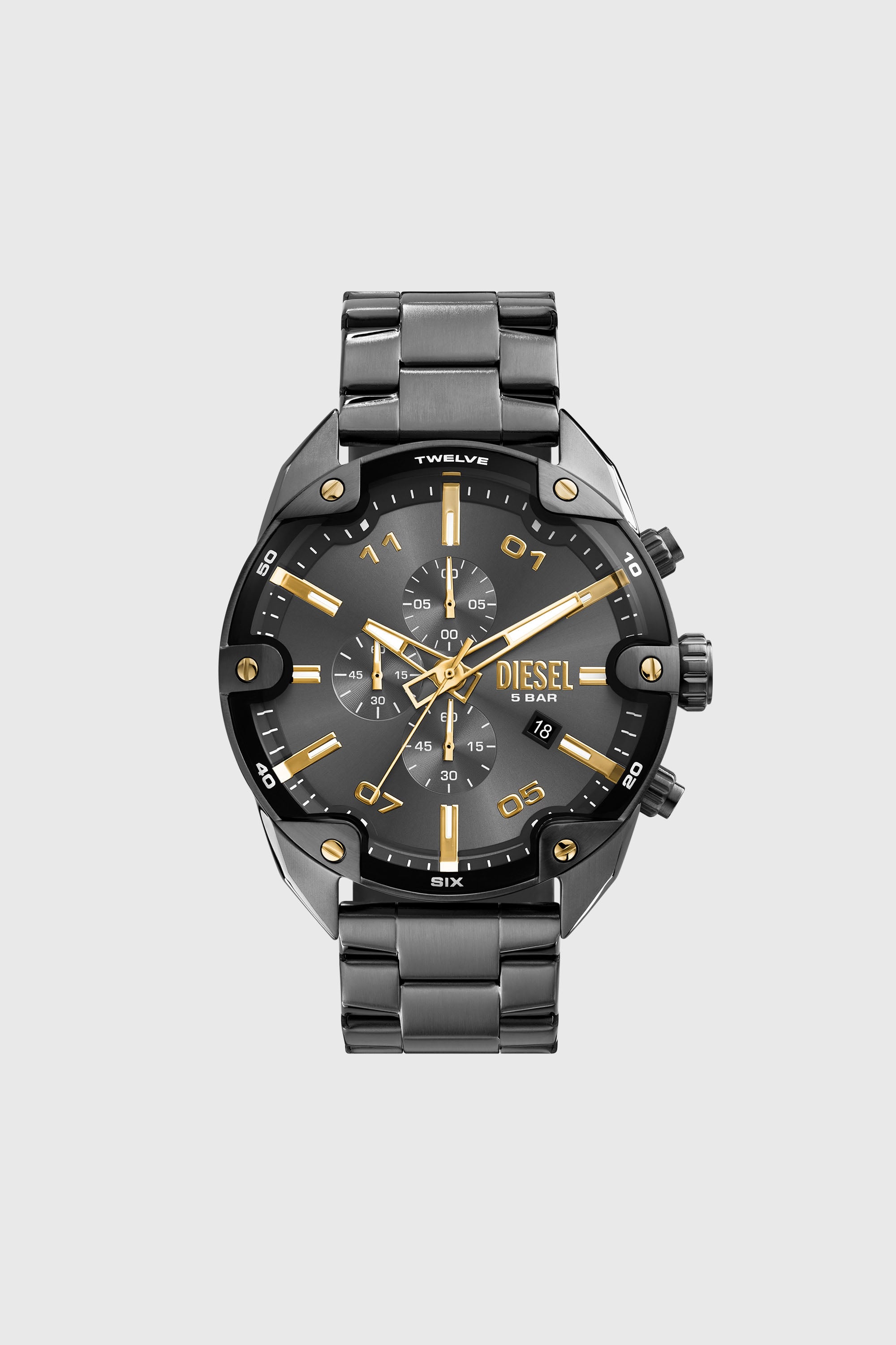 Diesel - DZ4669, Reloj Spiked de acero inoxidable en dos tonos Hombre in Gris - 1