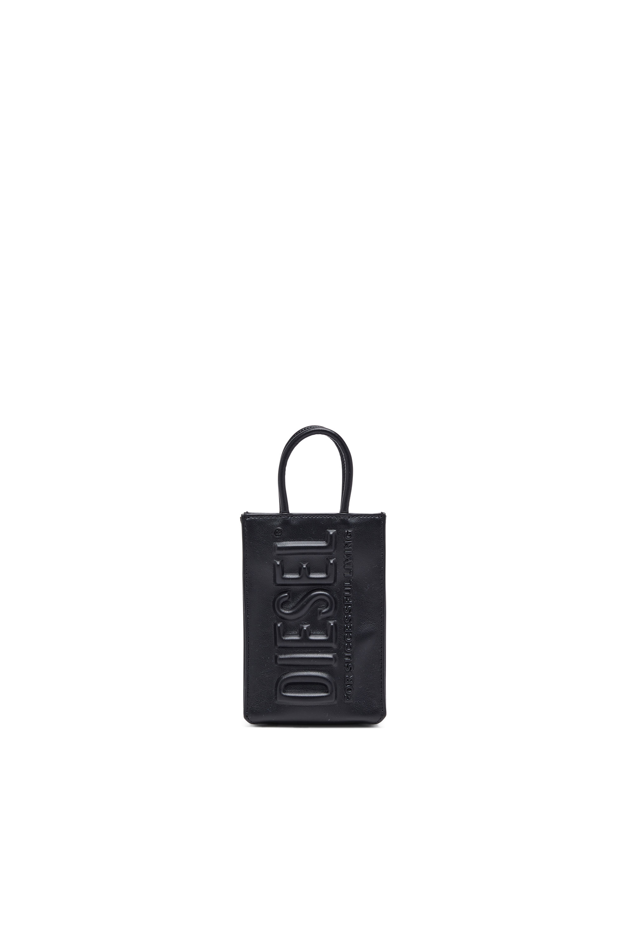Diesel - DSL 3D SHOPPER MINI X, Dsl 3D Mini -Bolso tote de poliuretano con logotipo en relieve Hombre in Negro - 1