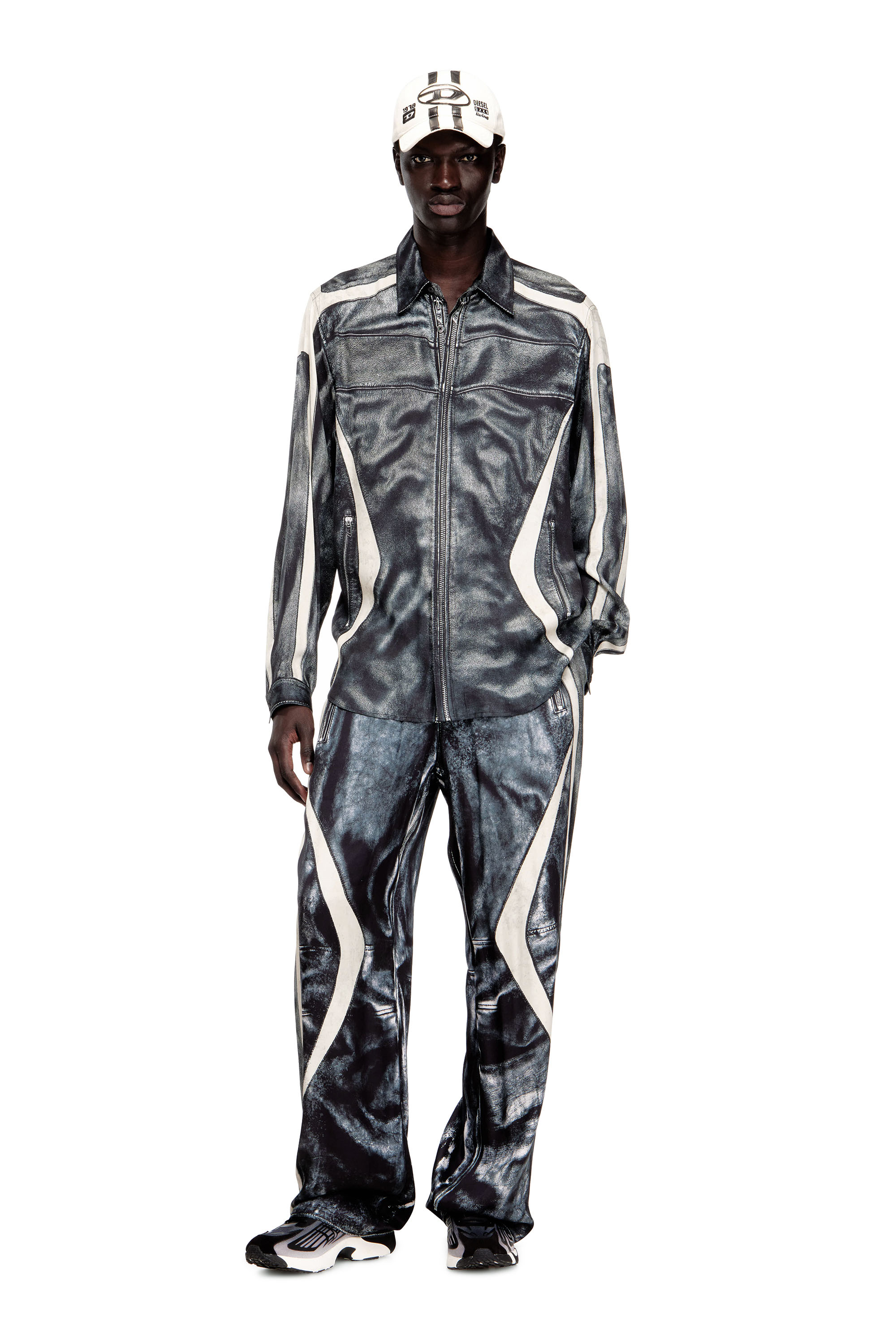 Diesel - S-SIMPLY-BMCZ, Camisa de viscosa estampada con cierre de cremallera frontal Hombre in ToBeDefined - 2