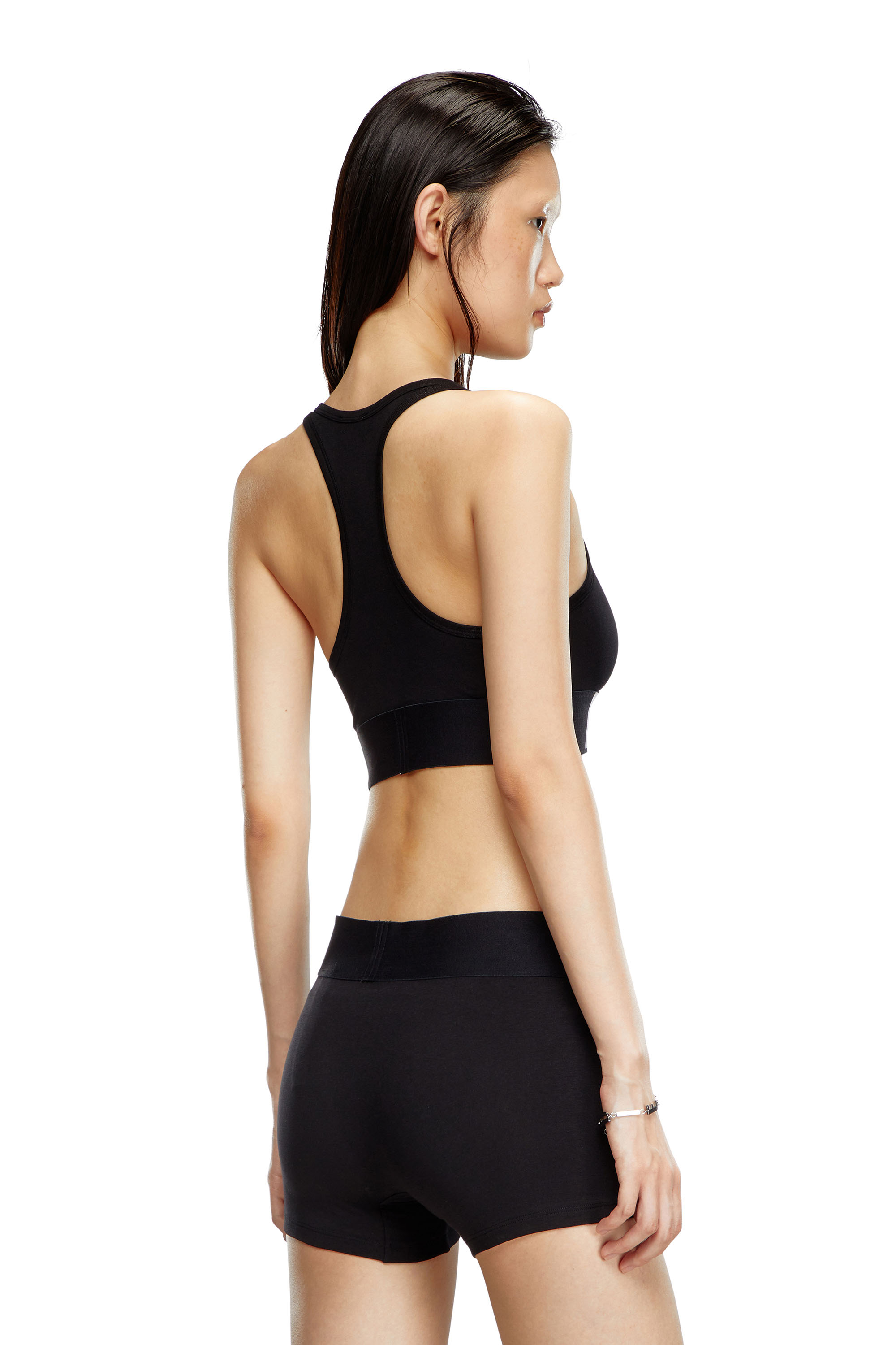 Diesel - UFPN-SPORT-BOY-SHORT-XL-TWOPACK, Paquete de 2 culotes con logotipo recortado Mujer in Negro - 4