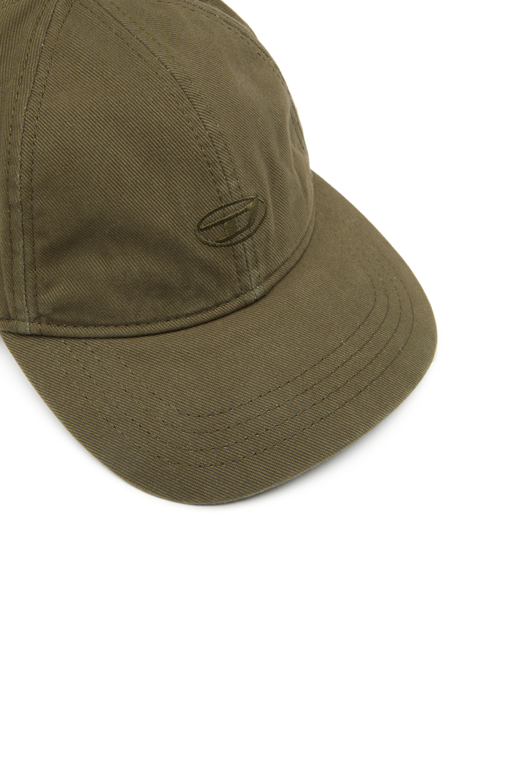 Diesel - C-RUN-WASH, Gorra de béisbol en sarga de algodón lavada Hombre in Verde - 3