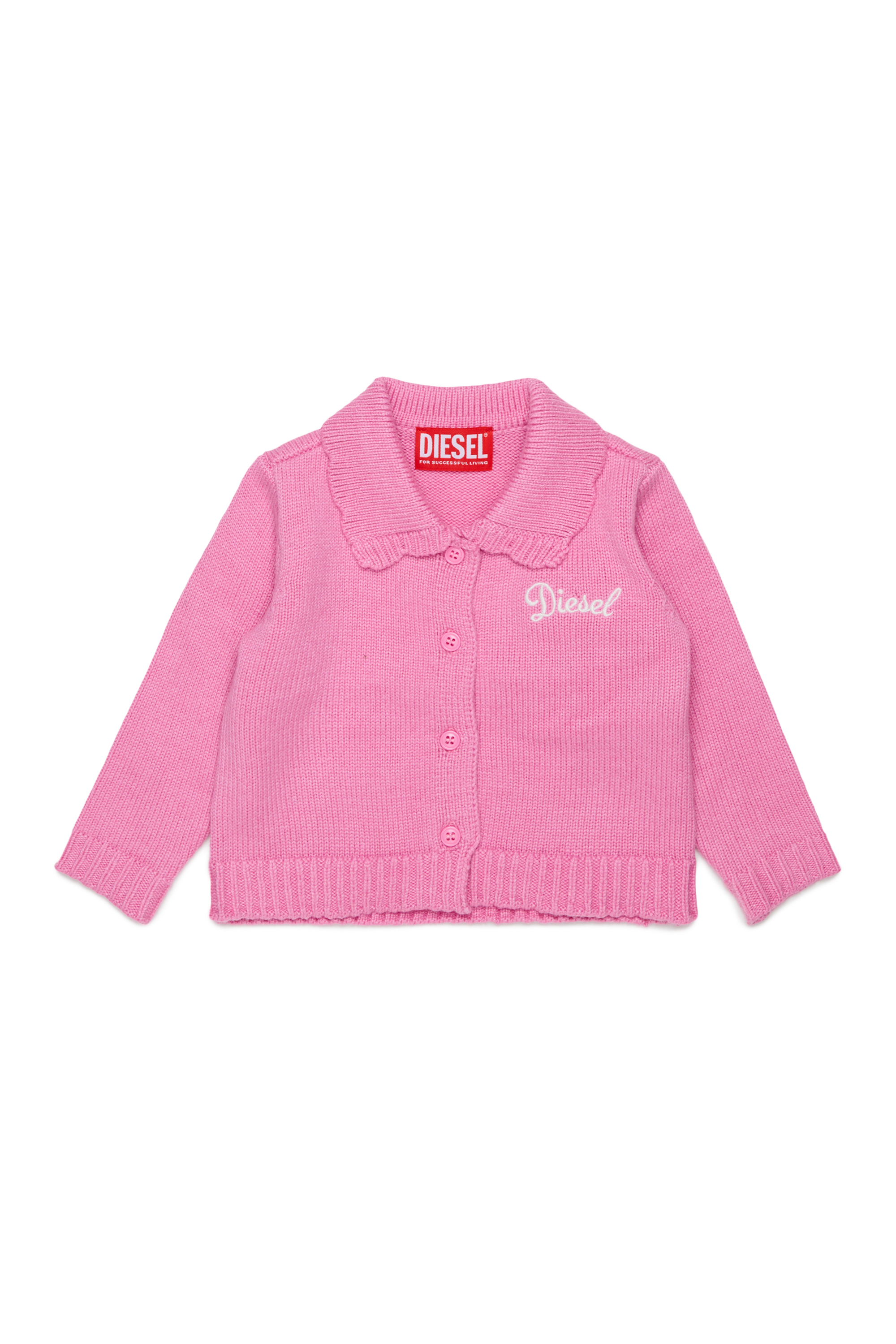 Diesel - KSCALOB, C&aacute;rdigan enriquecido con cashmere y cuello festoneado Mujer in Rosa - 1