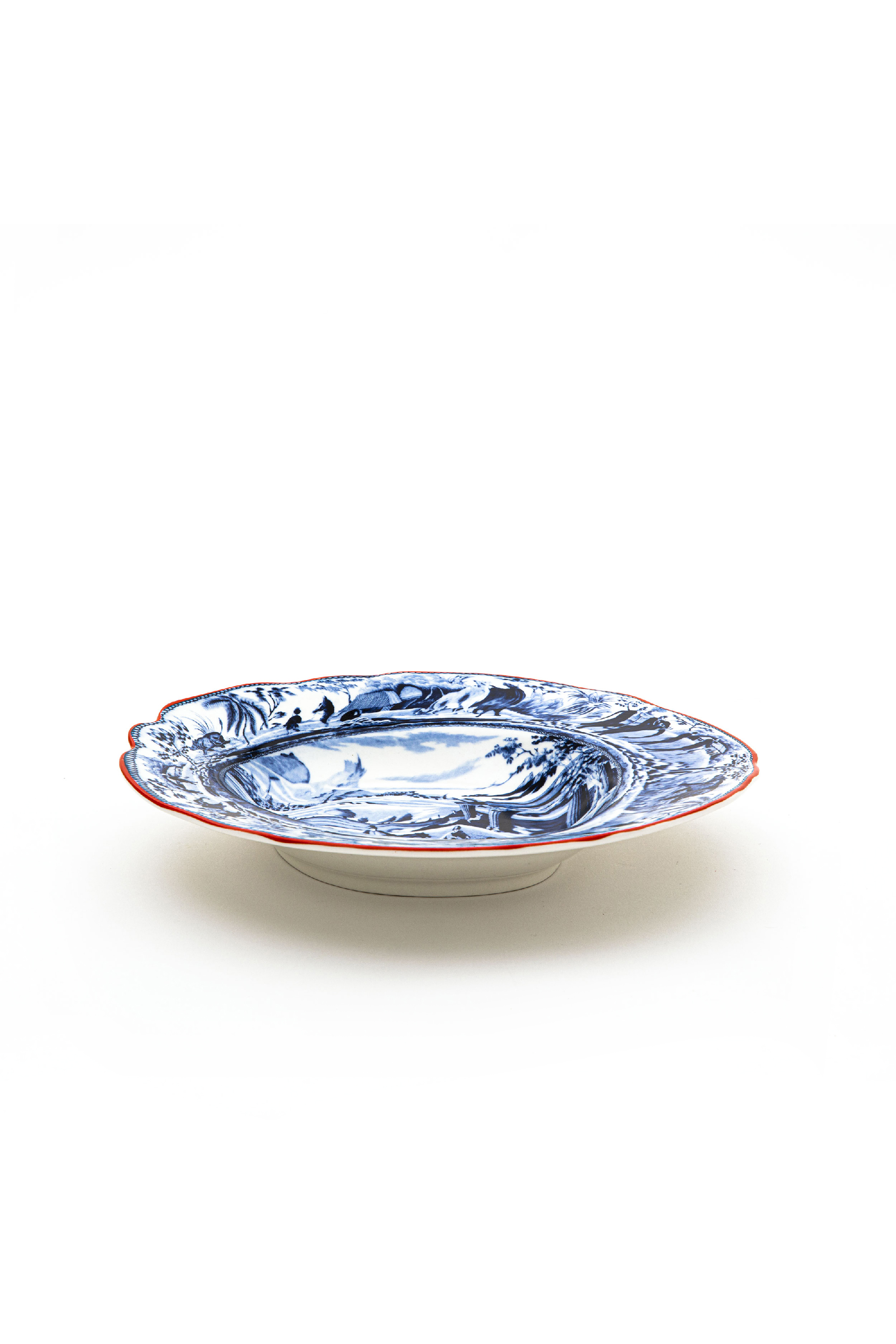 Diesel - 11220 SOUP PLATE IN PORCELAIN "CLASSIC O, Blanco/Azul marino - Image 3