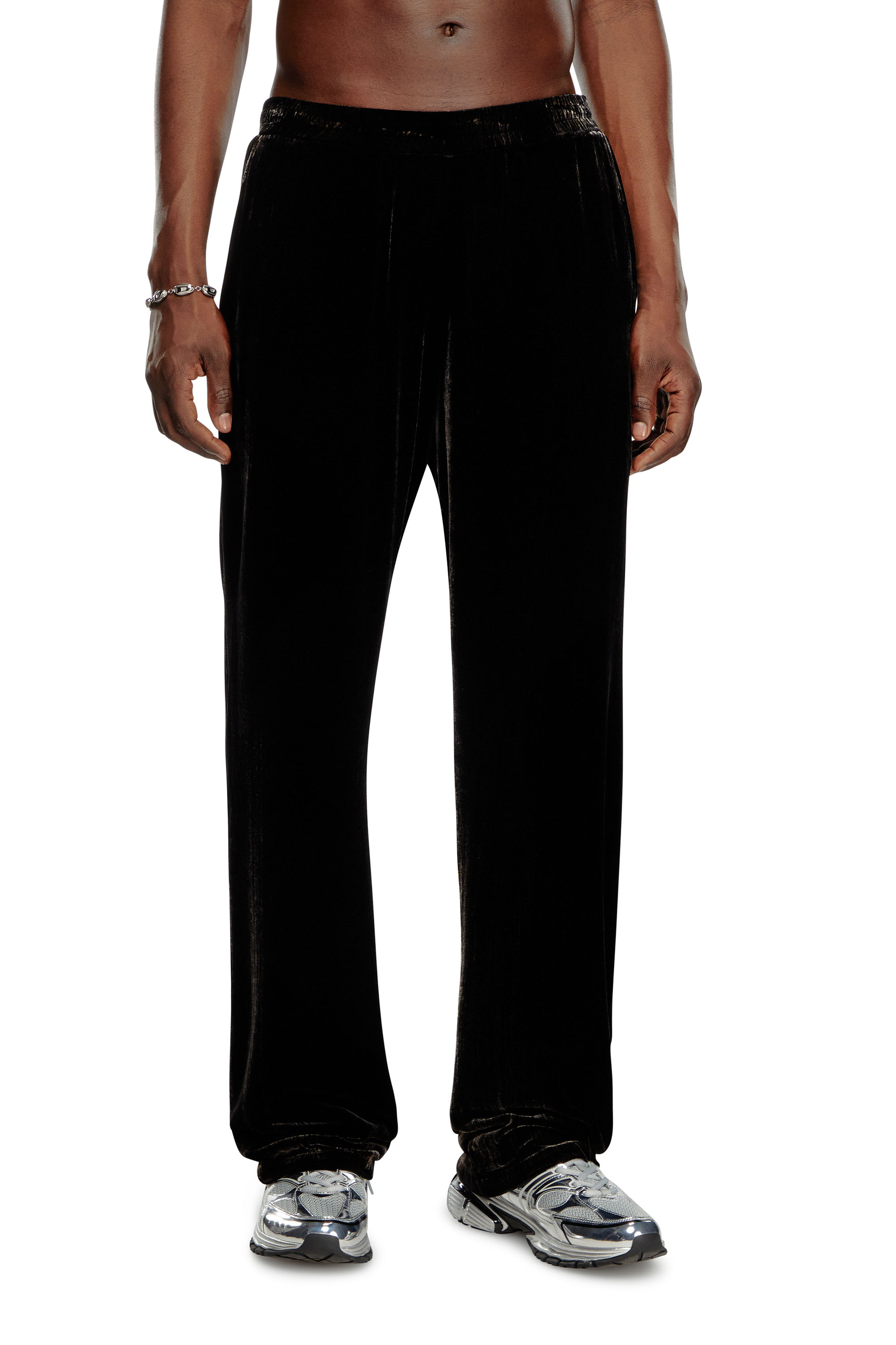 Diesel - P-SALFORD, Pantalones deportivos de terciopelo tratado Hombre in Negro - 3