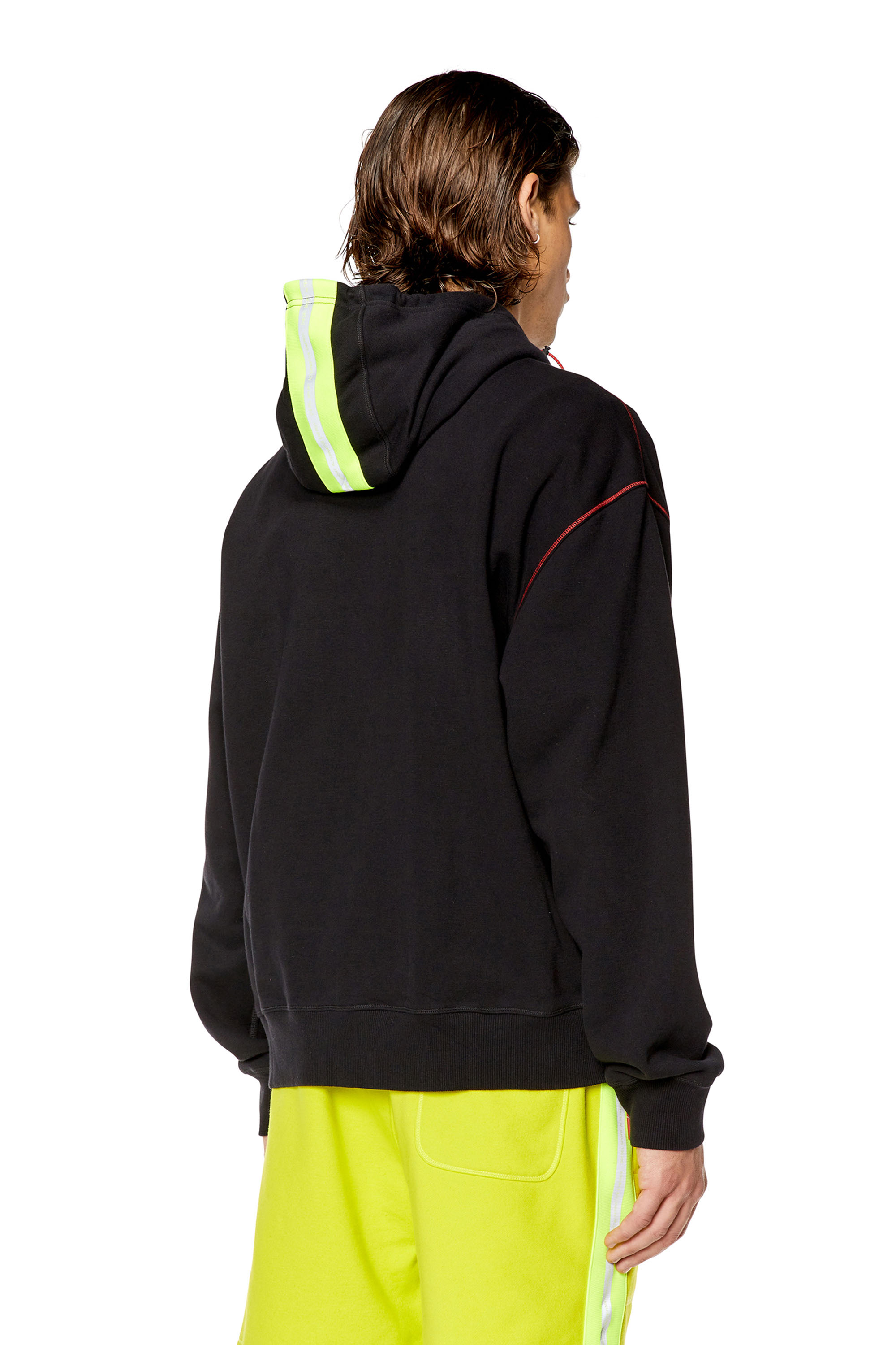 Diesel - AMST-DAVOS-HT23, Man Zip-up hoodie with reflective logo bands in Multicolor - Image 4