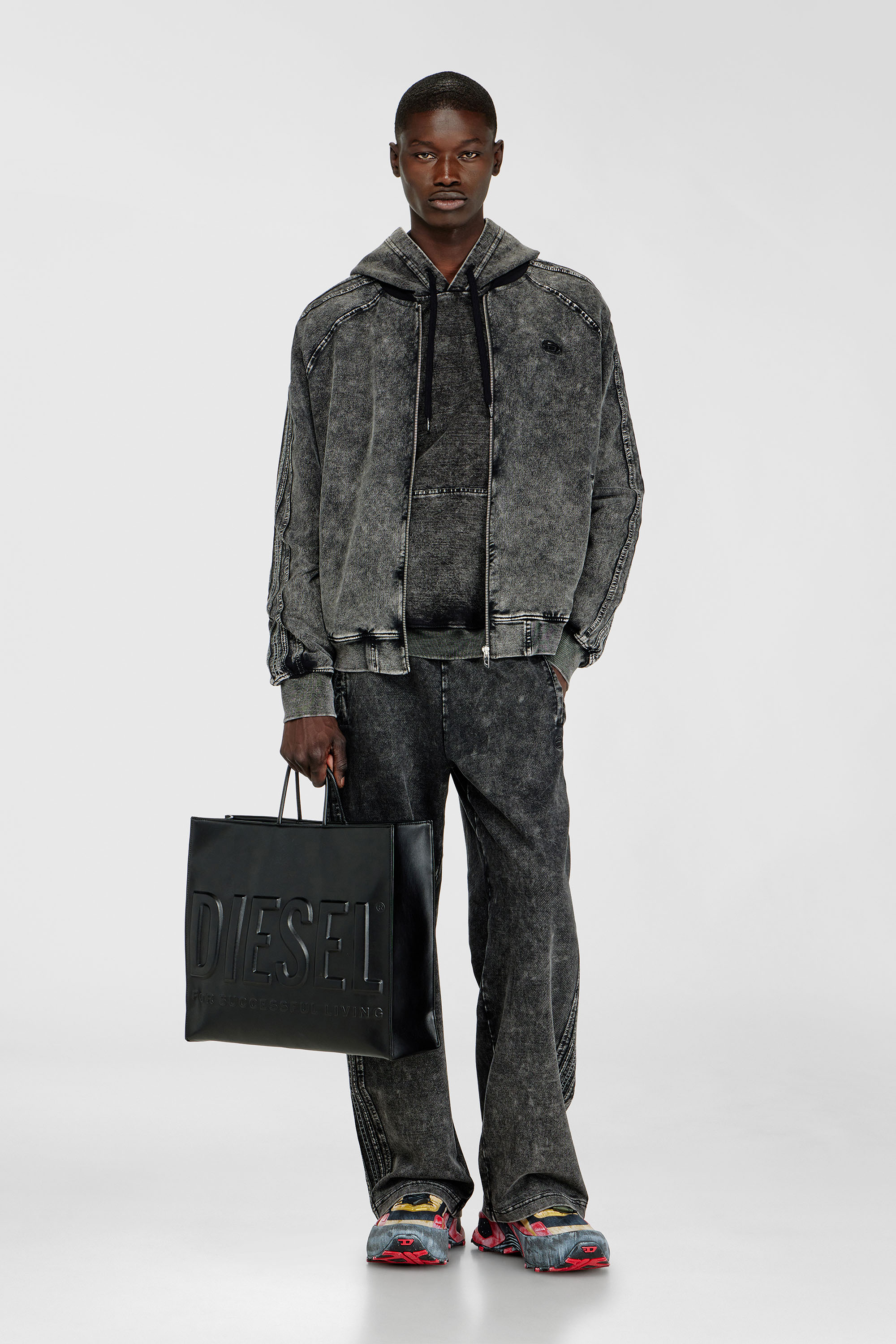 Diesel - DSL 3D SHOPPER EW X, Dsl 3D-Bolso de compras con logotipo en relieve Unisex in Negro - 1