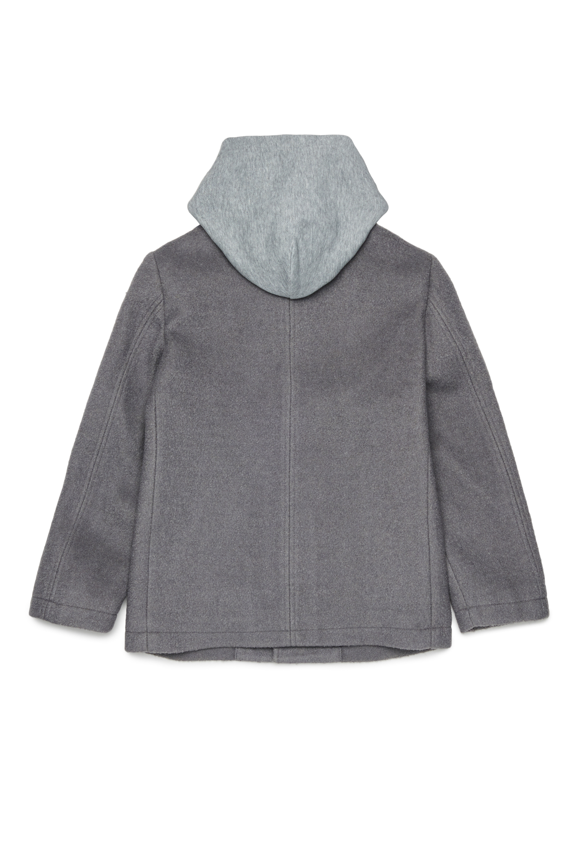 Diesel - JASTONEOUT, Abrigo de mezcla de lana con capucha desmontable Hombre in Gris - 2