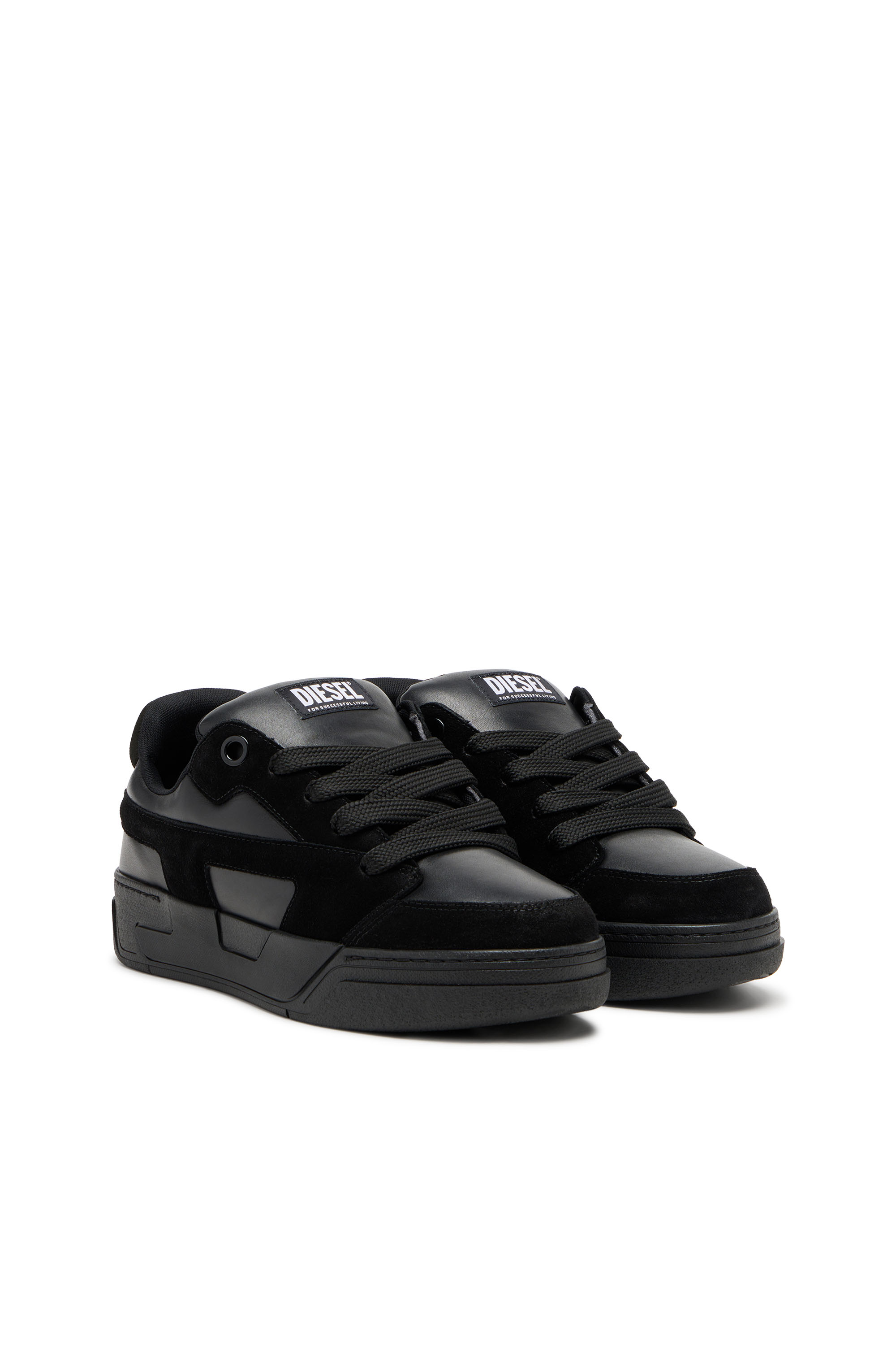 Diesel - S-D-OLLIE LOW, D-Ollie-Zapatillas monocromo en ante y cuero Hombre in Negro - 2