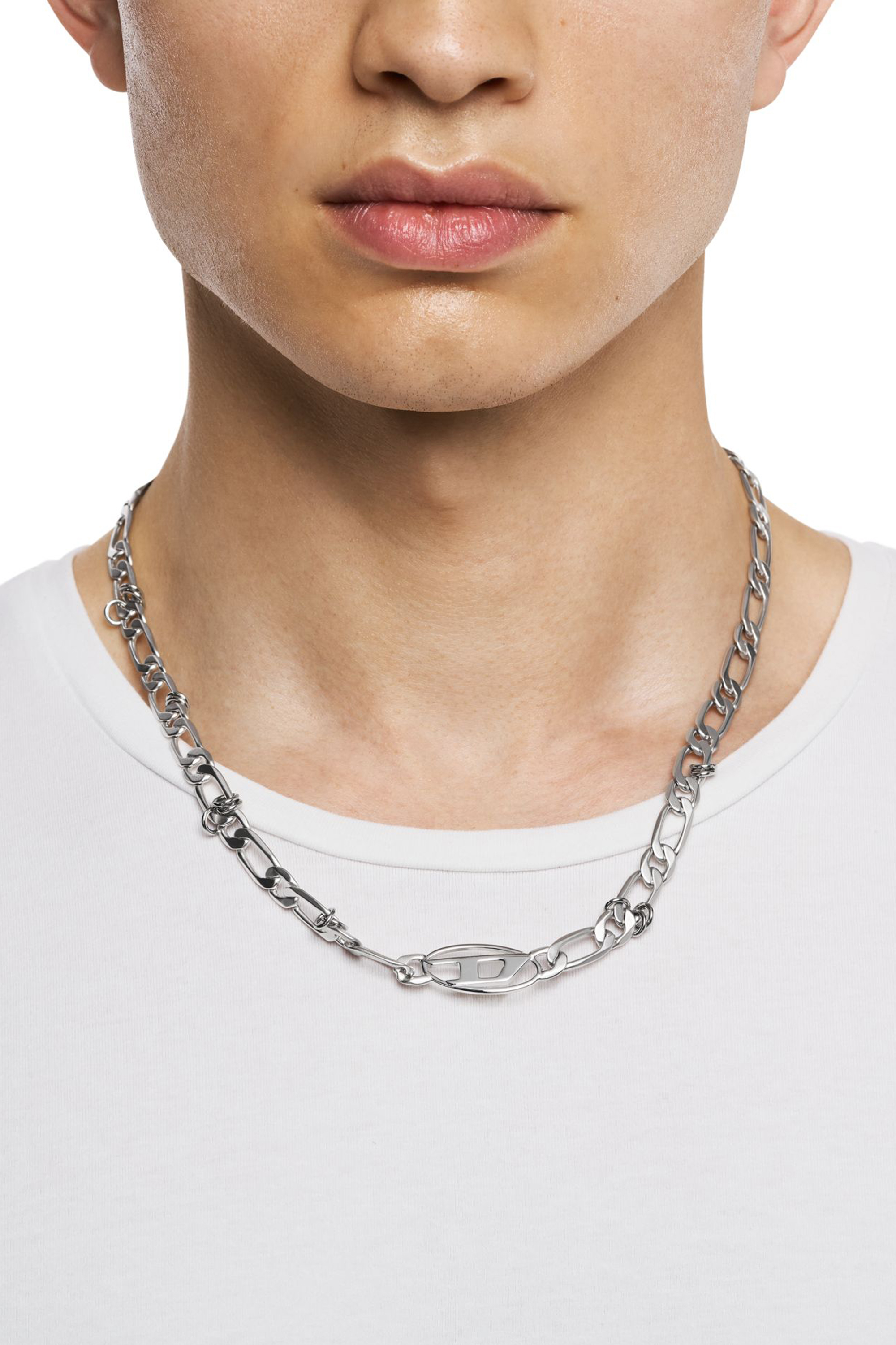 Diesel - DX1600040, Collar de cadena de acero inoxidable y latón Unisex in Plateado - 4