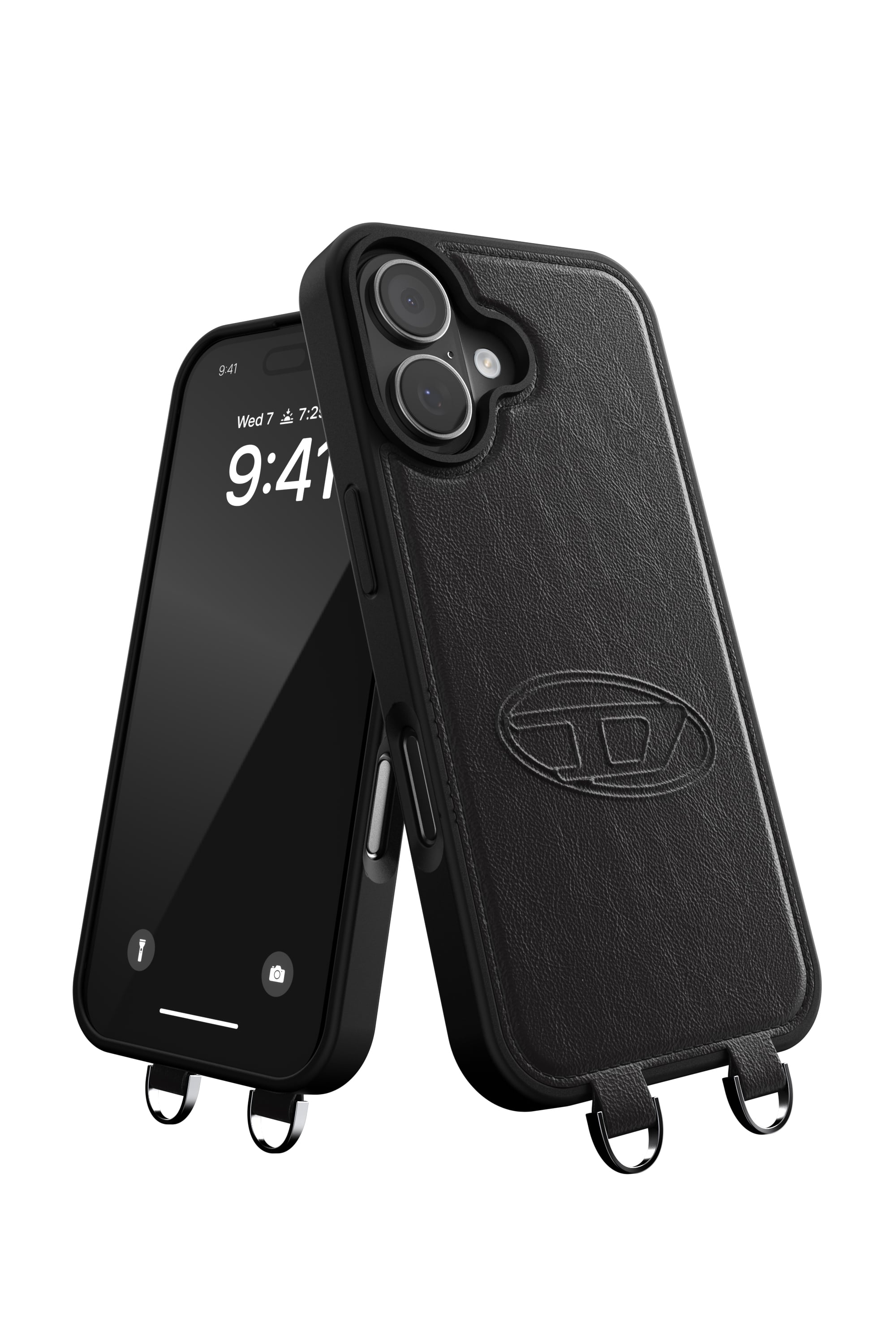 Diesel - 60661 MOULDED CASE, Funda Oval D con correa de mu&ntilde;eca y MagSafe para iPhone 17 Unisex in Negro - 4