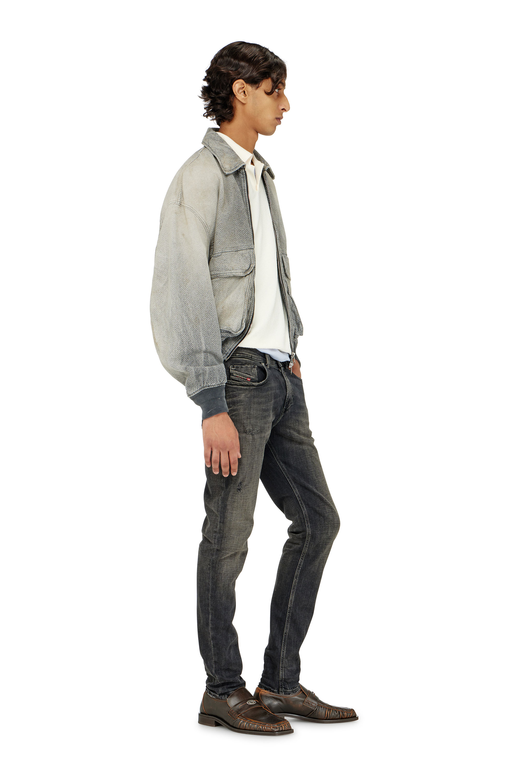 Diesel - Skinny Jeans 1979 Sleenker 09P77 Hombre, Negro/Gris oscuro - 4