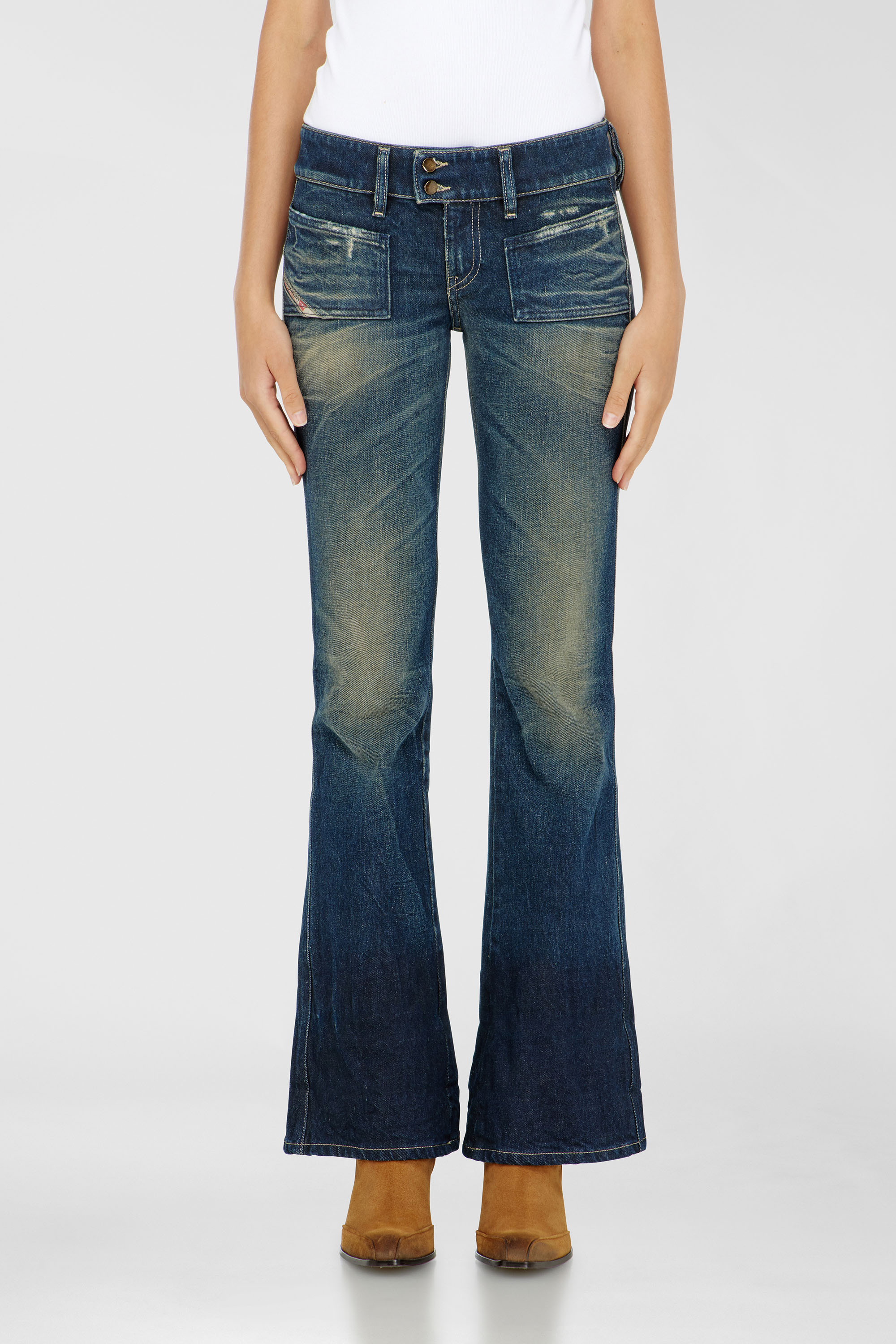 Diesel - Bootcut Jeans D-Hush 007EH Mujer, Azul Oscuro - 1