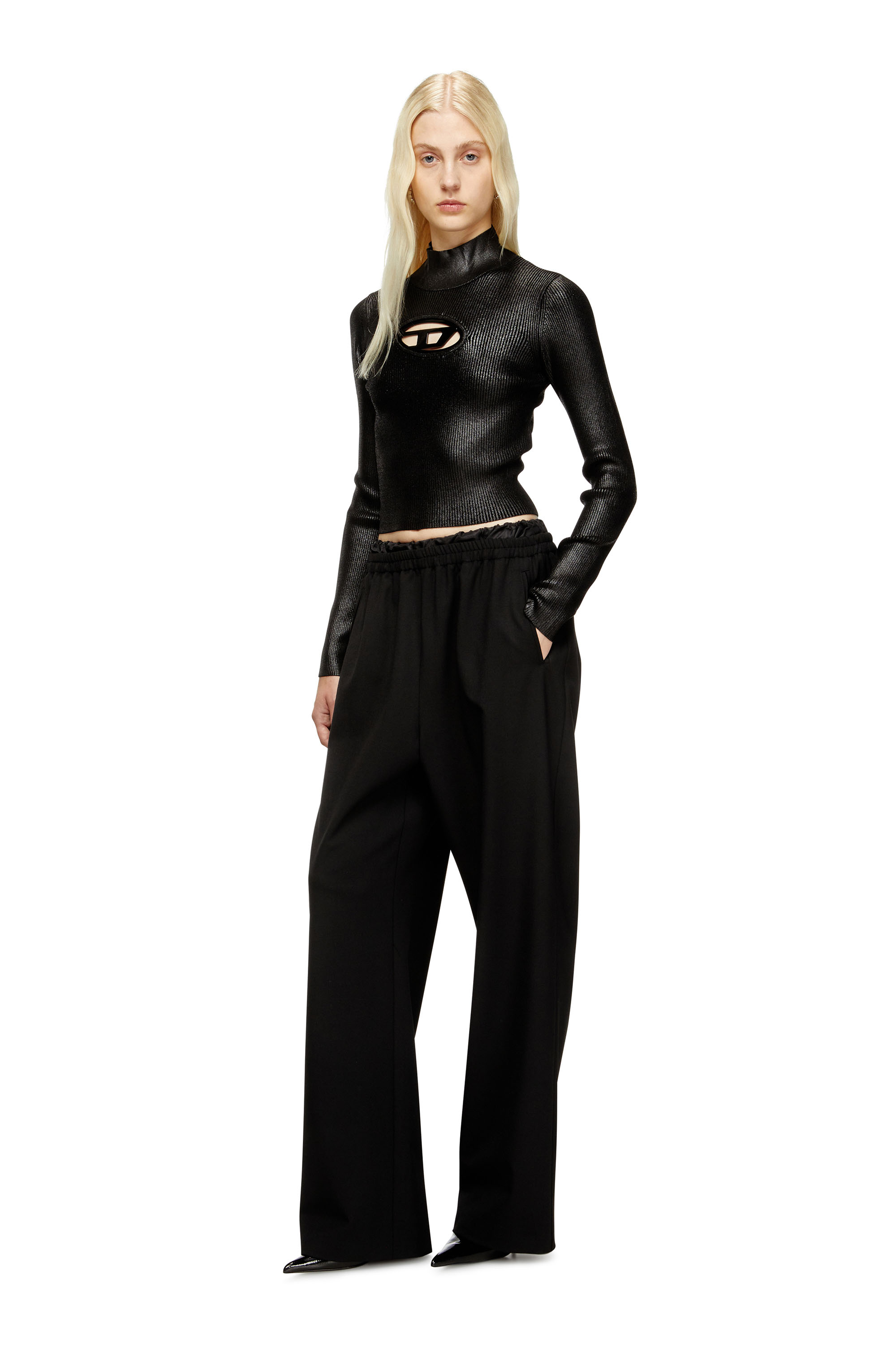 Diesel - P-YRITE-R2, Pantalones de lana con cordón Mujer in Negro - 2