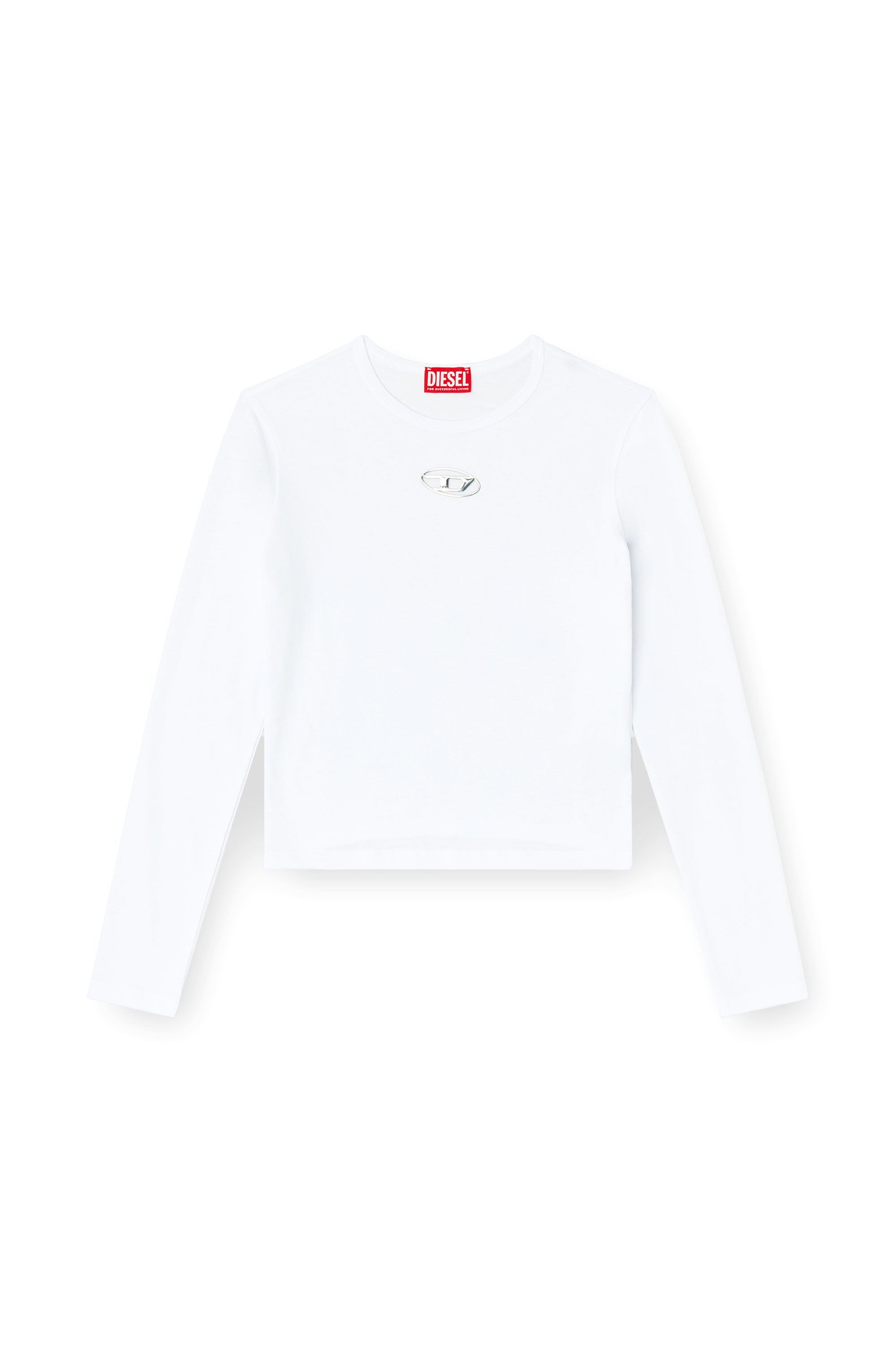 Diesel - T-UNCUTIE-LONG-LS-OD, Top de manga larga con recorte Oval D Mujer in Blanco - 3