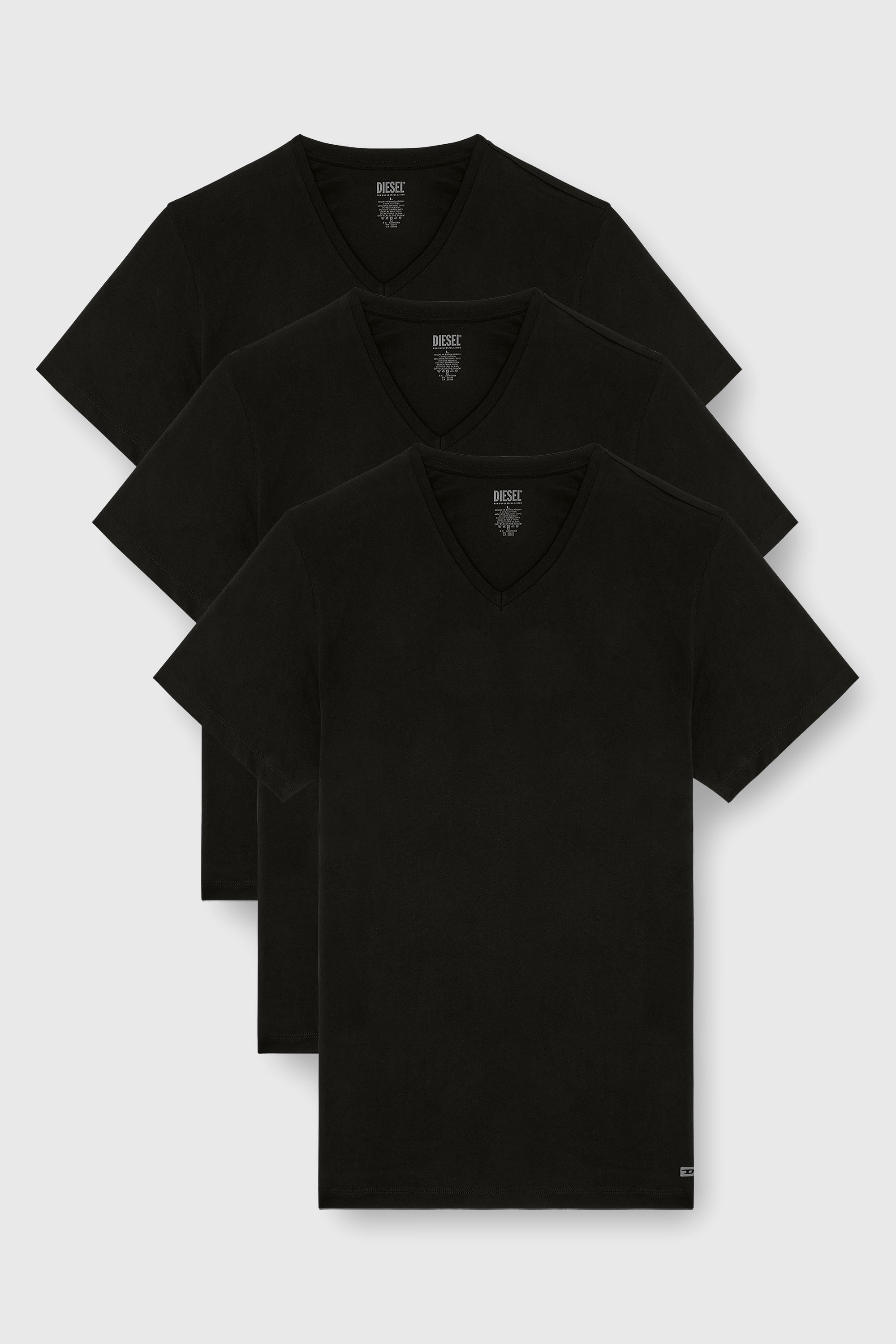 Diesel - MICHAEL-D-BOX-3PACK, Lote de tres camisetas con cuello de pico Hombre in Negro - 1