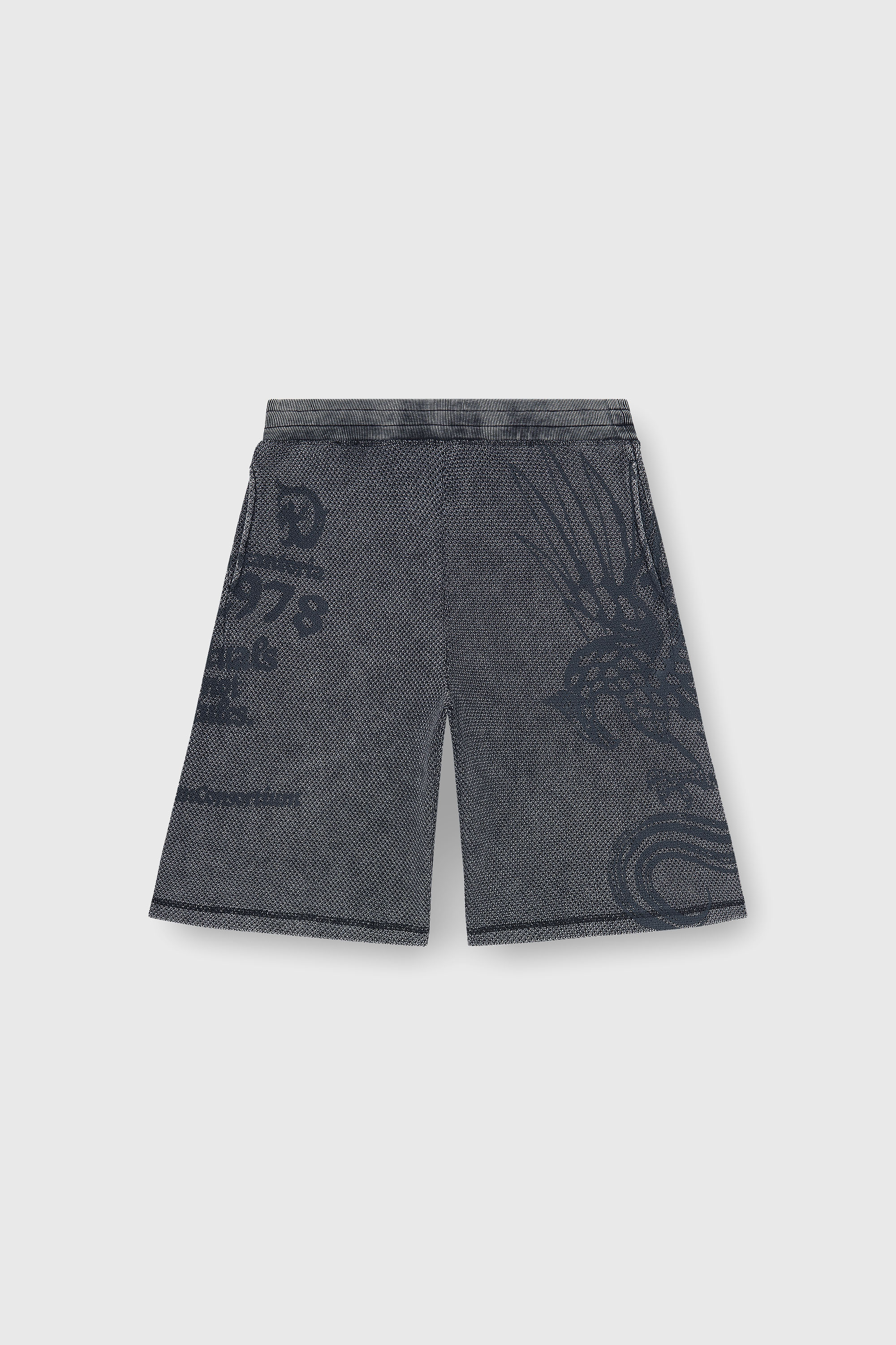 Diesel - P-ERRY, Bermudas de algod&oacute;n mesh con estampados Hombre in Gris - 2