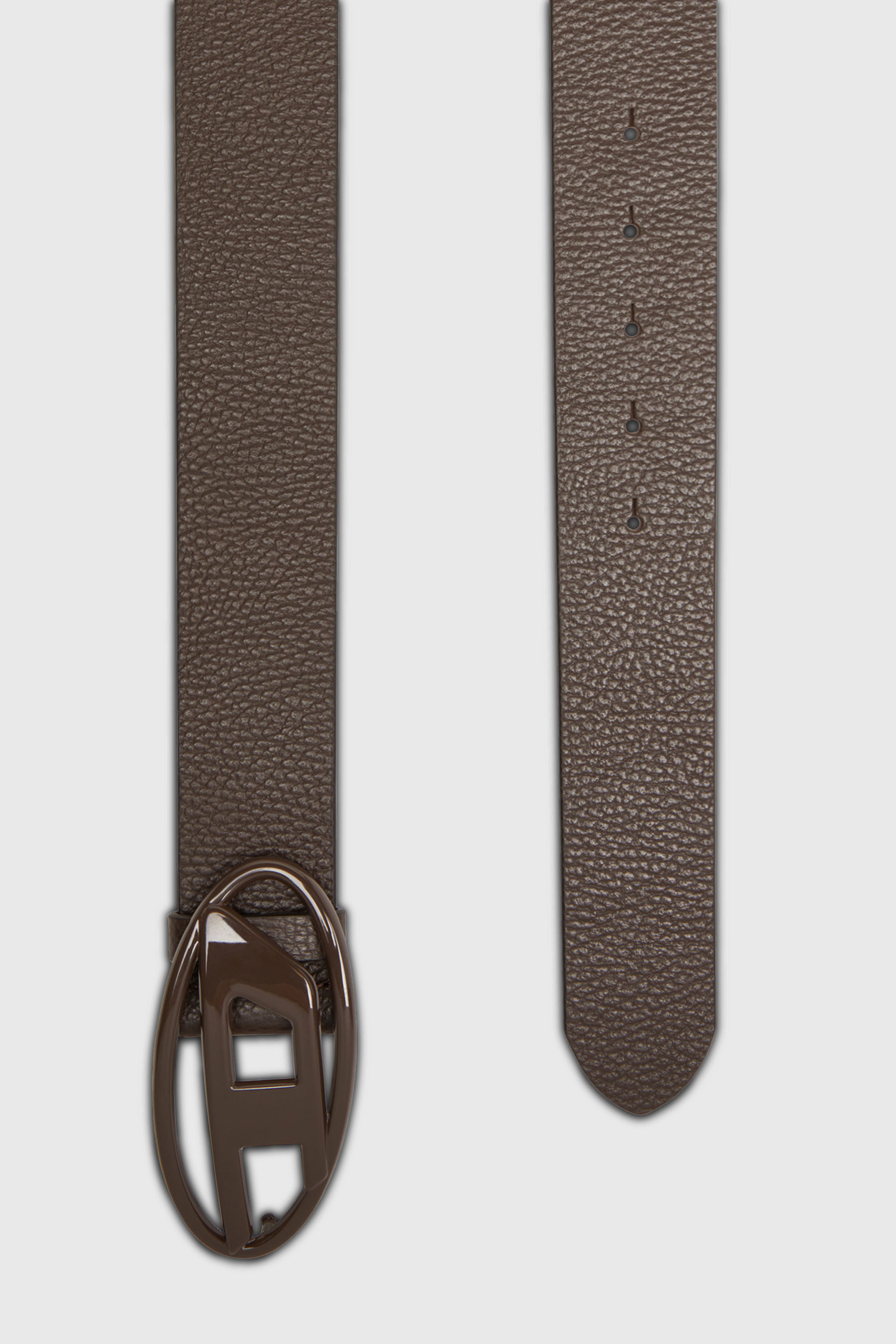 Diesel - B-1DR, Cintur&oacute;n 4 cm de cuero con hebilla mate Oval D Unisex in Marr&oacute;n - 2