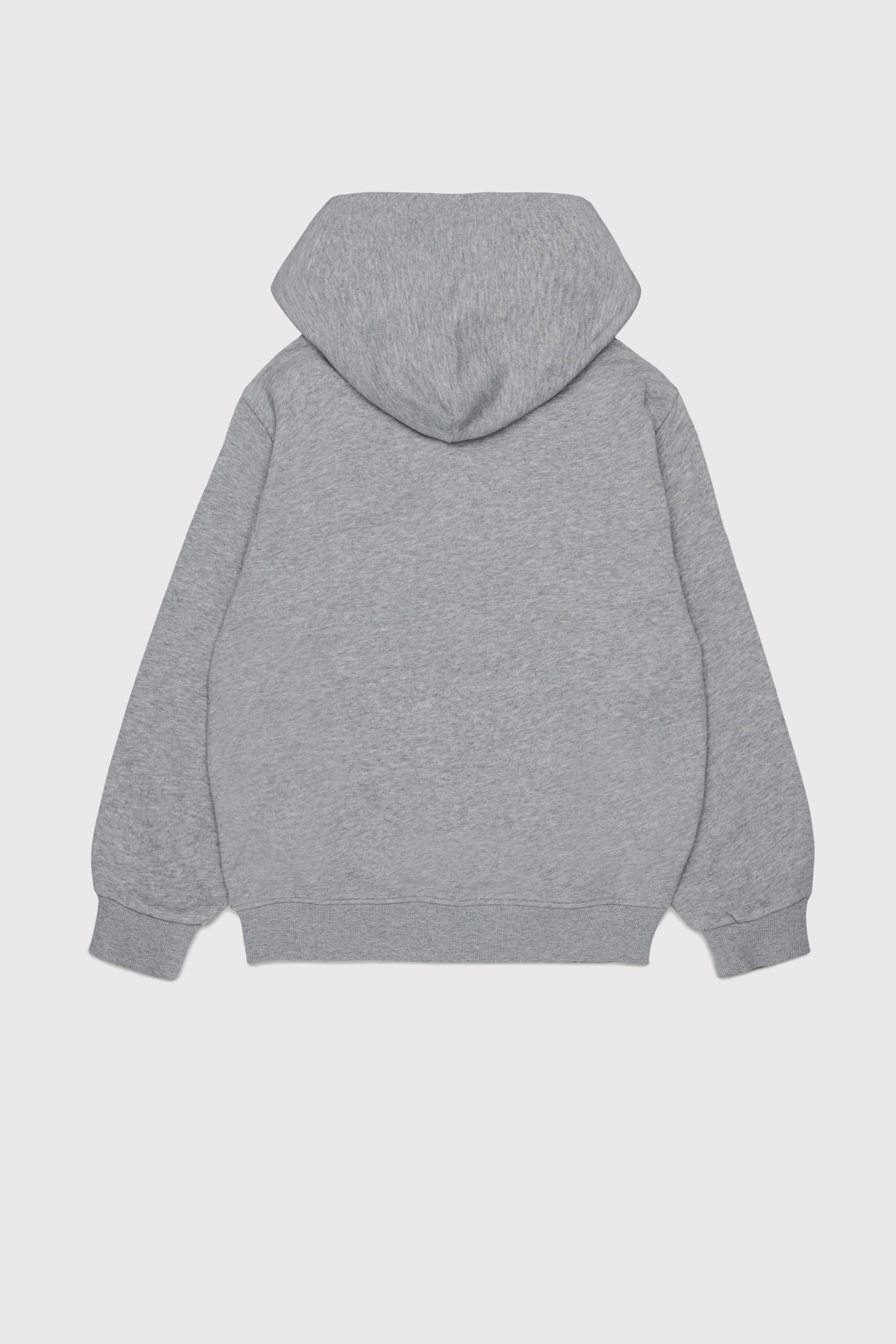 Diesel - SJEANSHOOD OVER, Man's Zip-up hoodie with frayed logo letters in Grey - 2