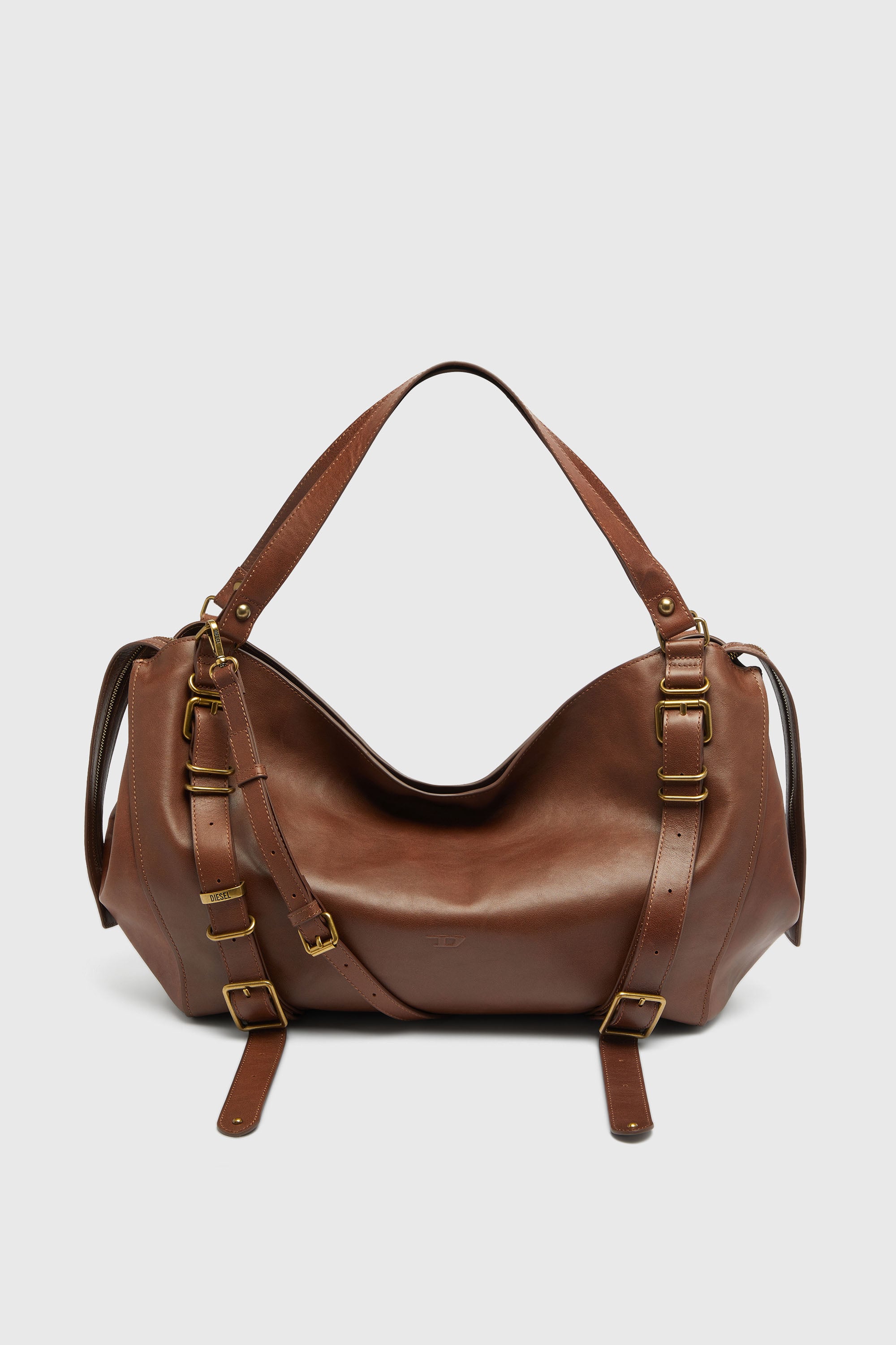 Diesel - D-ONE TOPHANDLE L, D-One-Bolso large con asa superior de piel tratada Unisex in Marr&oacute;n - 1