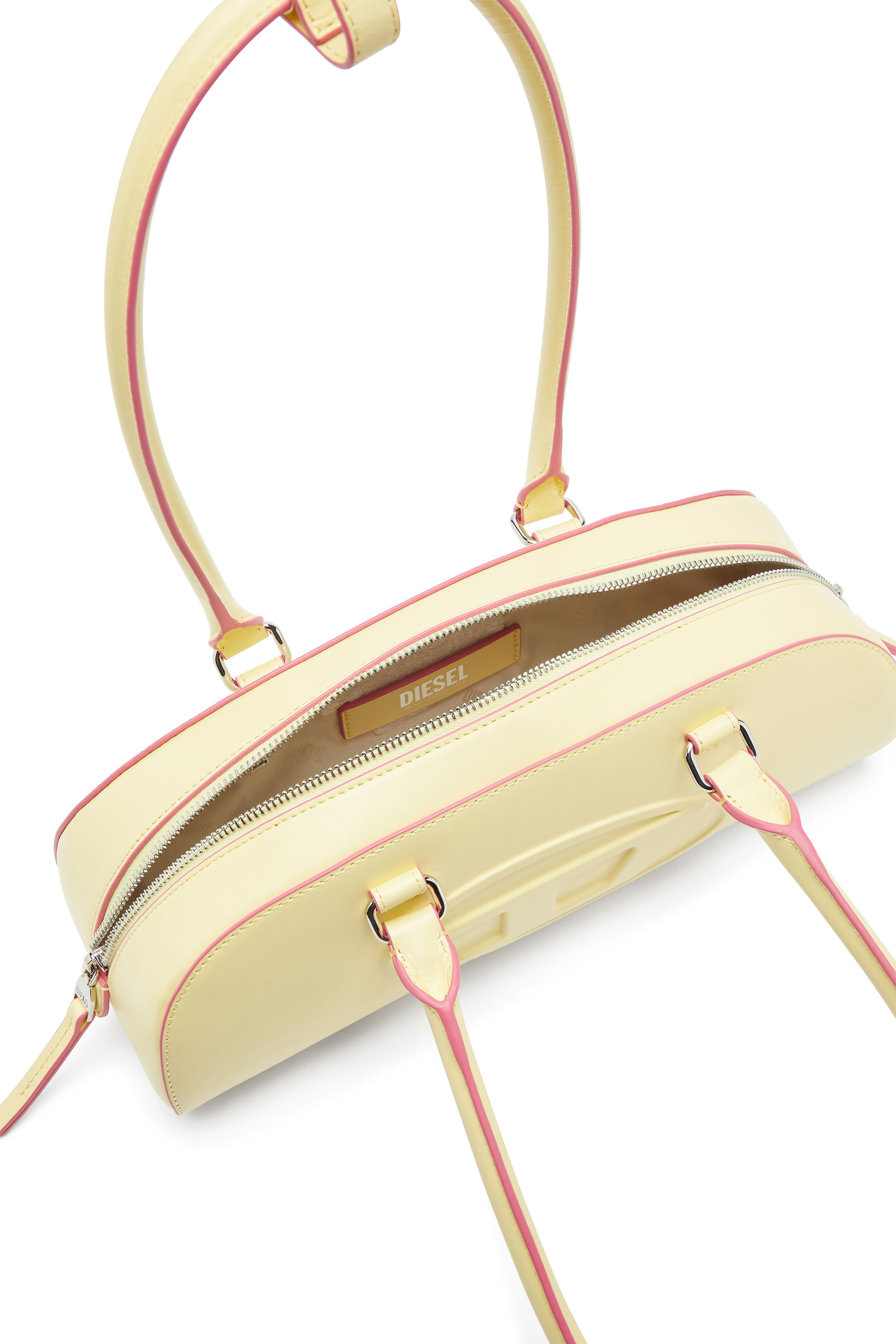 Diesel - 1DR DOME SHOULDER EW, 1DR Dome - Bolso bowling alargado en piel Mujer in Amarillo - 3