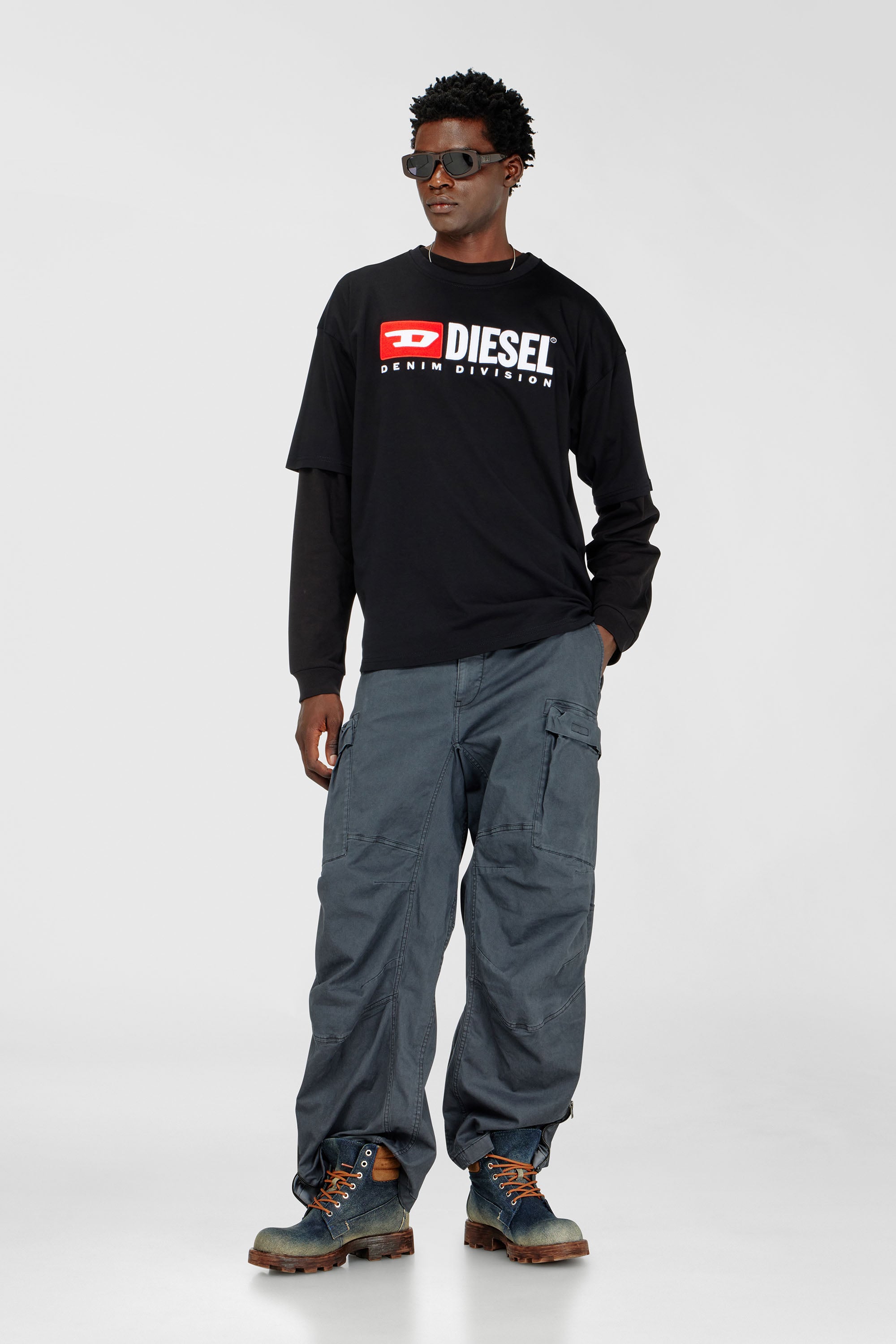 Diesel - T-BOXT-DIV, Camiseta con parche con el logotipo Diesel Hombre in Negro - 2