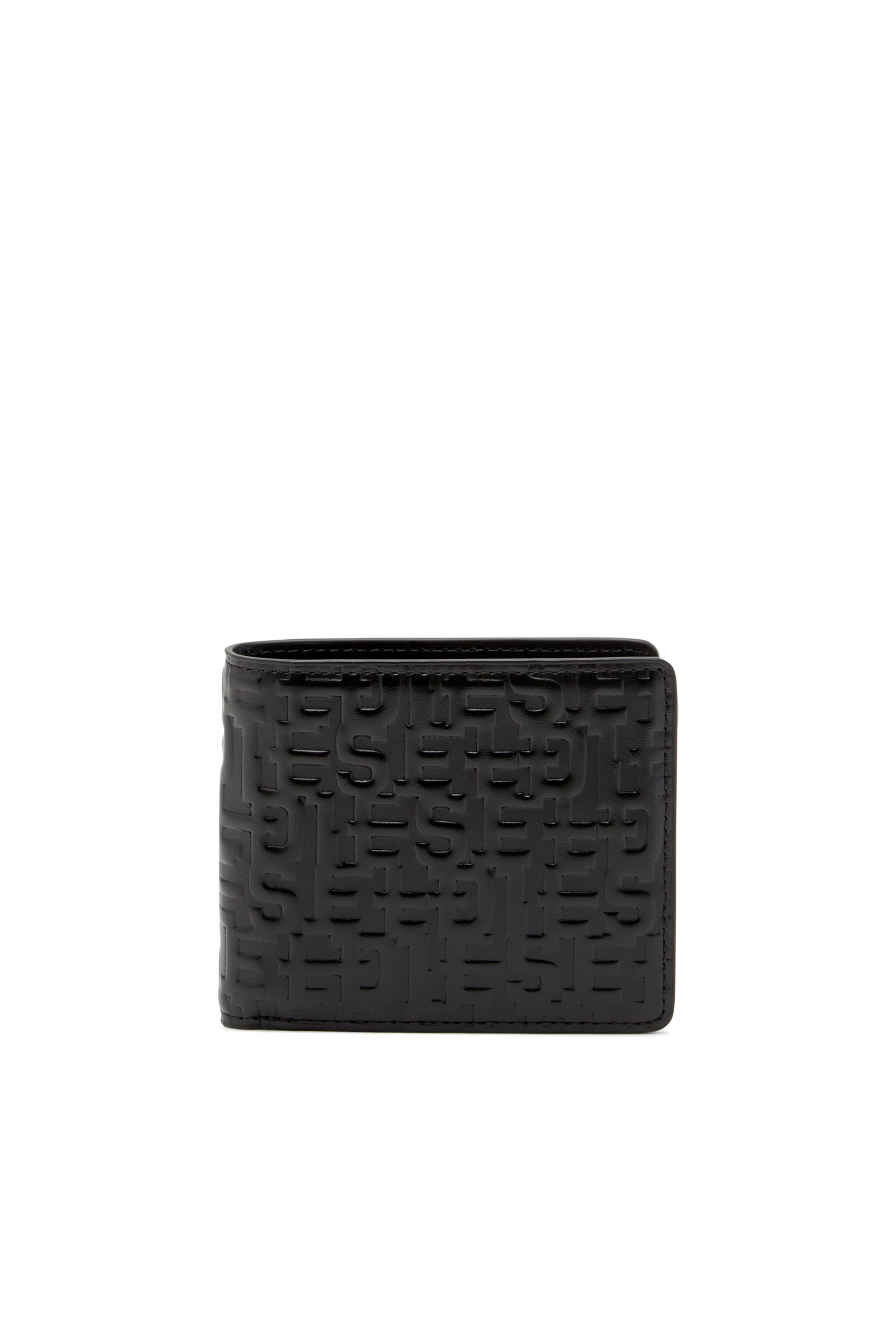 Diesel - PC MONOGRAM BI-FOLD COIN S, Cartera de cuero monogram que se pliega por la mitad Hombre in Negro - 1