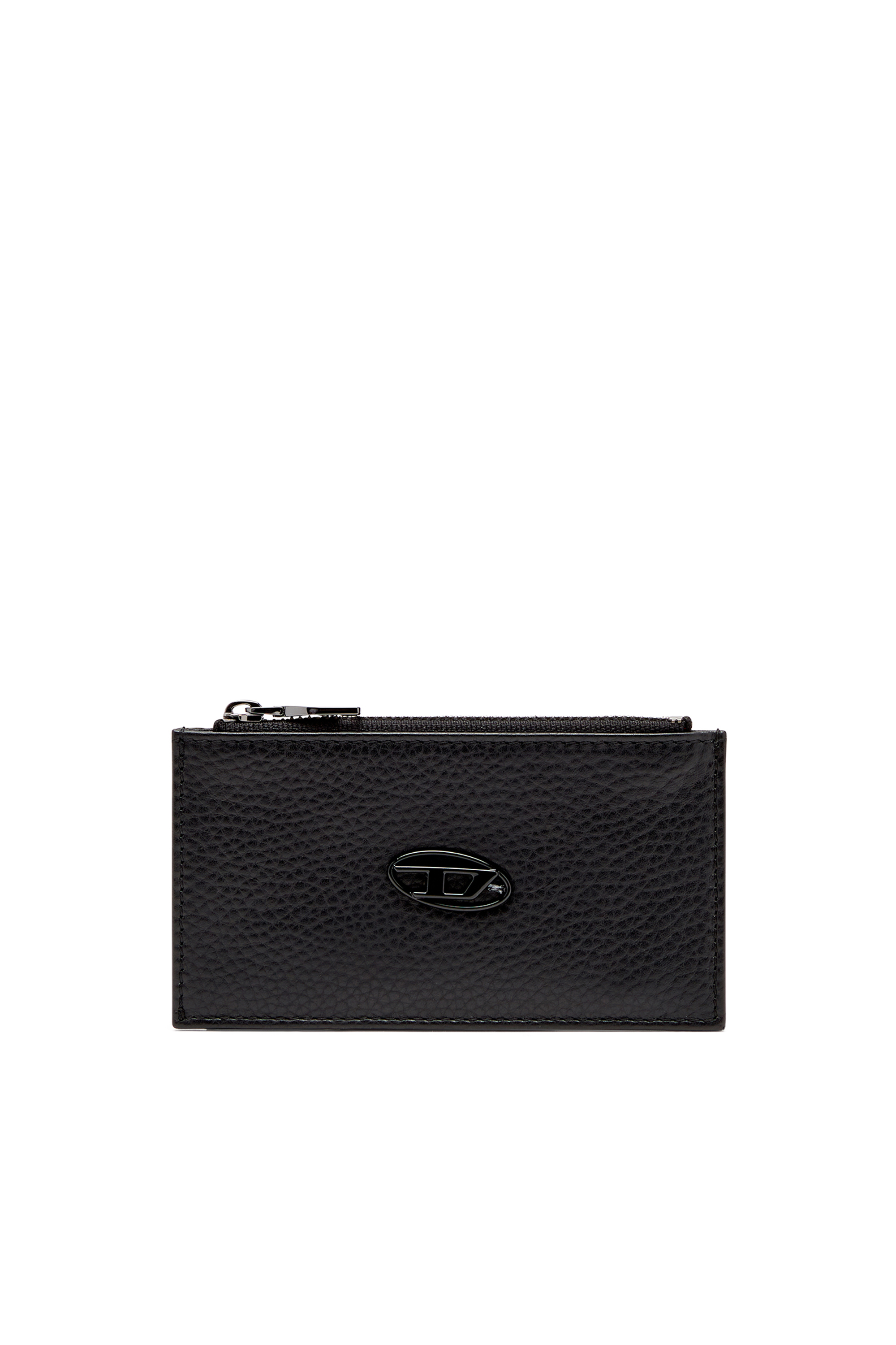 Diesel - HISSU EVO CARD HOLDER III, Flat card holder in grainy leather Hombre in Negro - 1