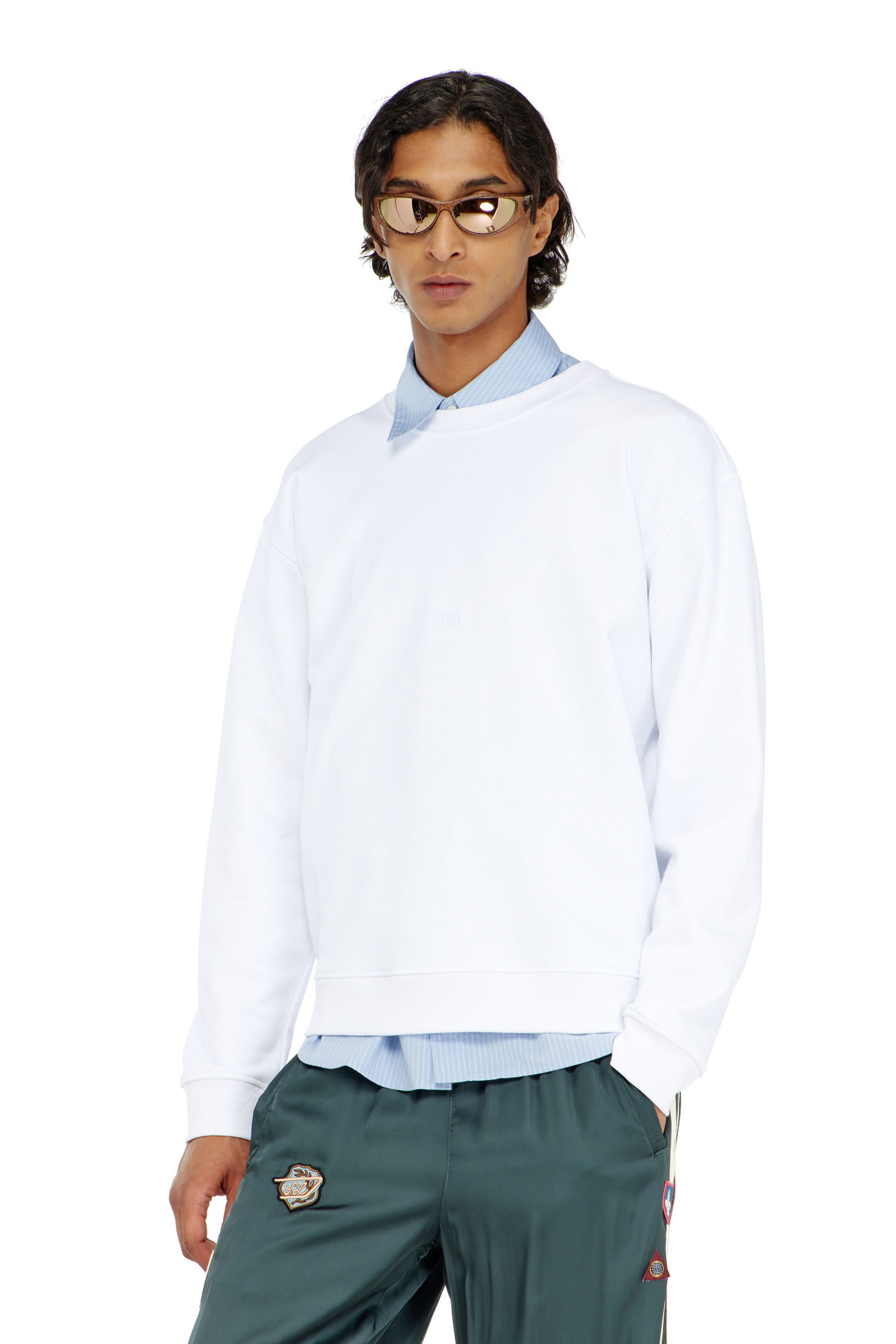 Diesel - S-NORM-AA5, Sudadera de algod&oacute;n con microbordado de logo Hombre in ToBeDefined - 1