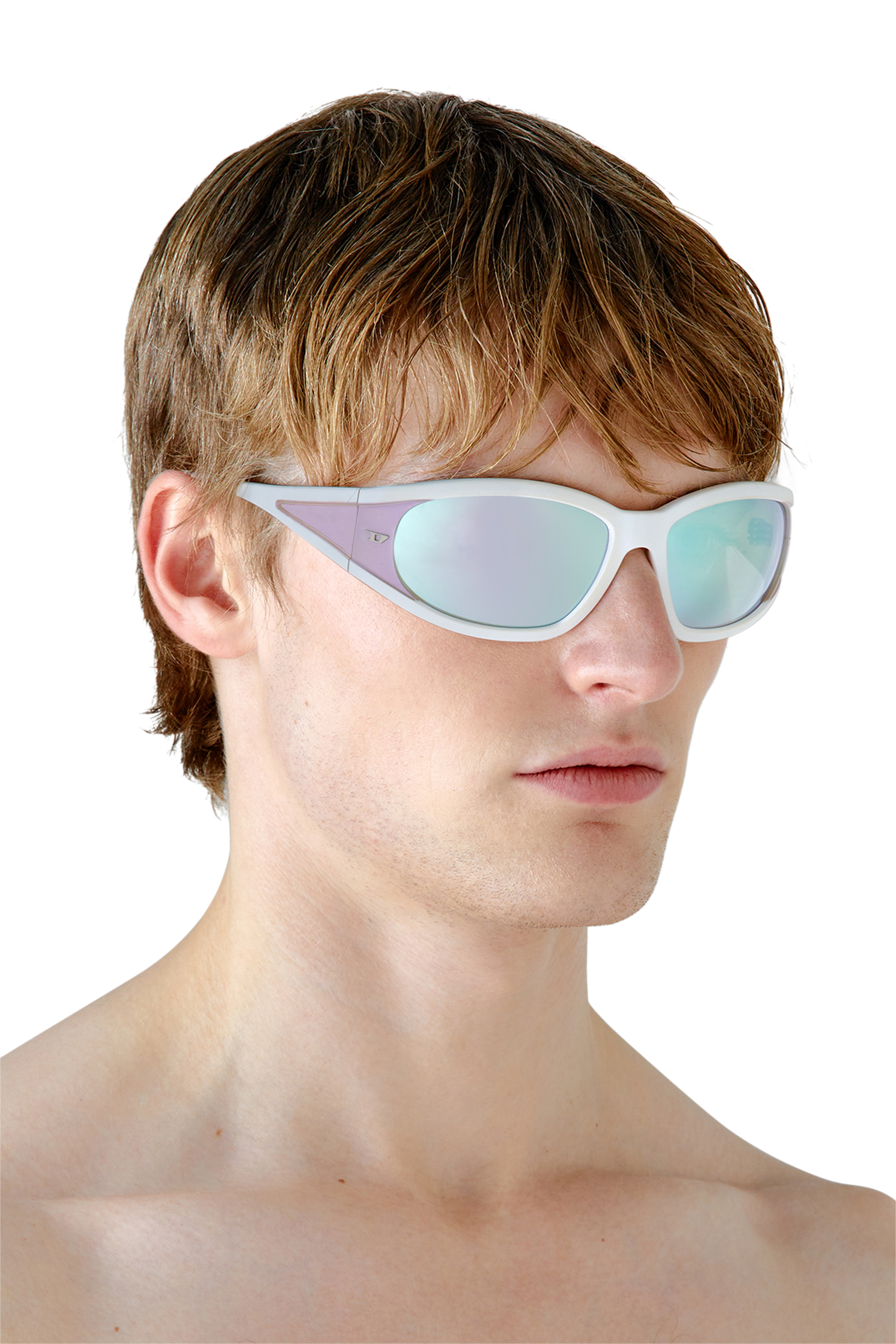 Diesel - 0DL3002, Unisex Rectangular sunglasses in acetate in White - Image 5