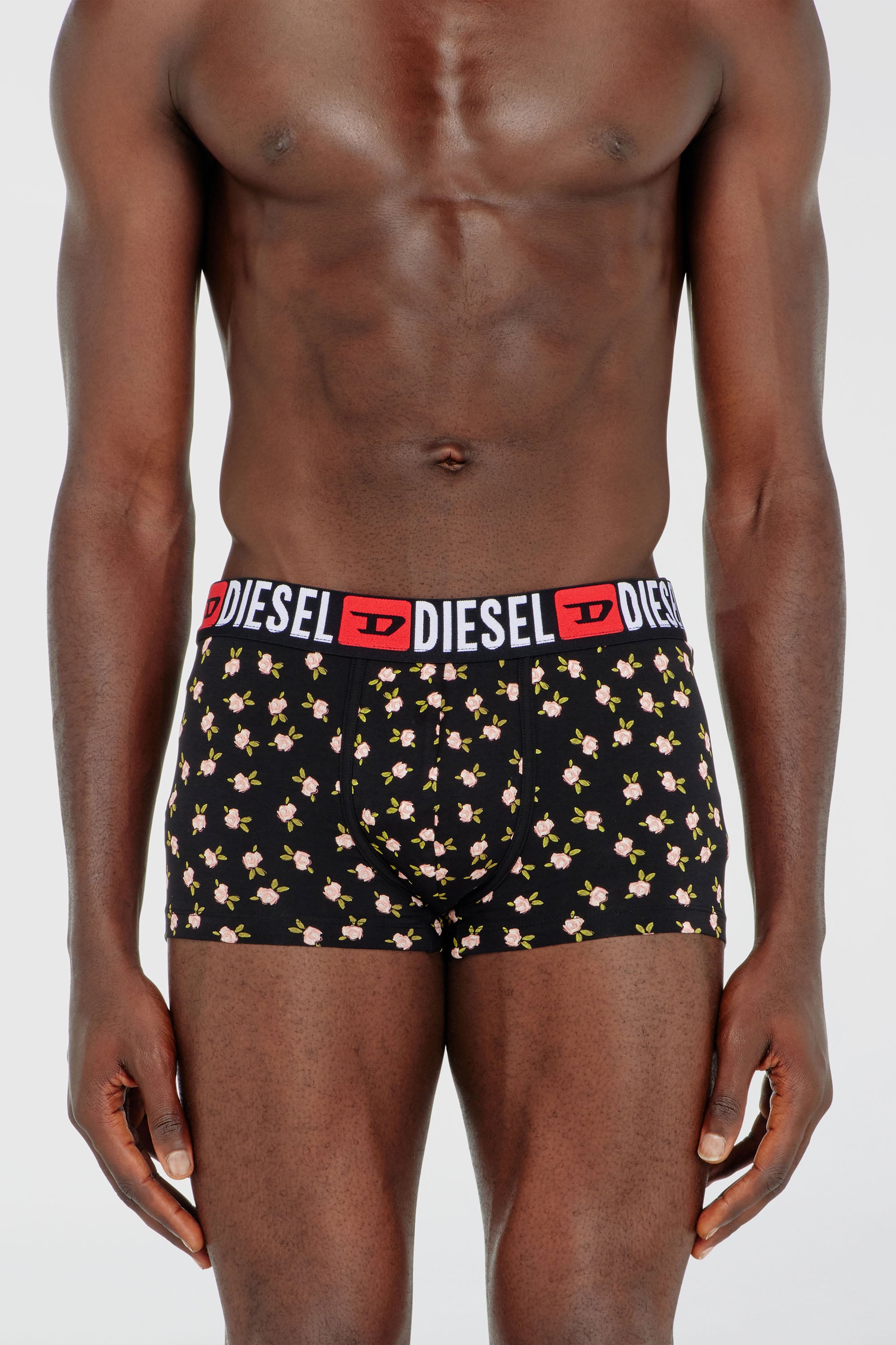 Diesel - UMBX-DAMIENTHREEPACK, Paquete de tres b&oacute;xers de algod&oacute;n stretch con estampado floral Hombre in Negro - 3